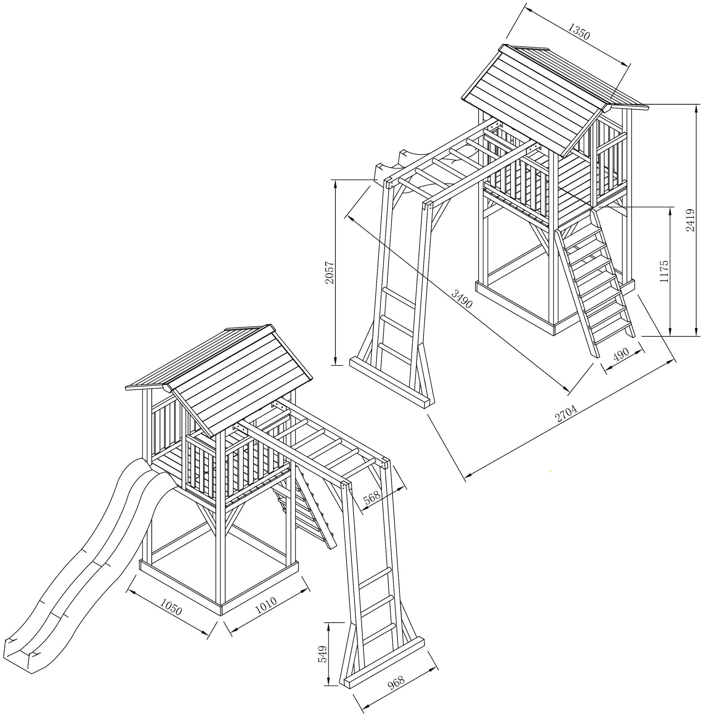 AXI Spielturm »Beach Tower«, mit Klettergerüst und Rutsche