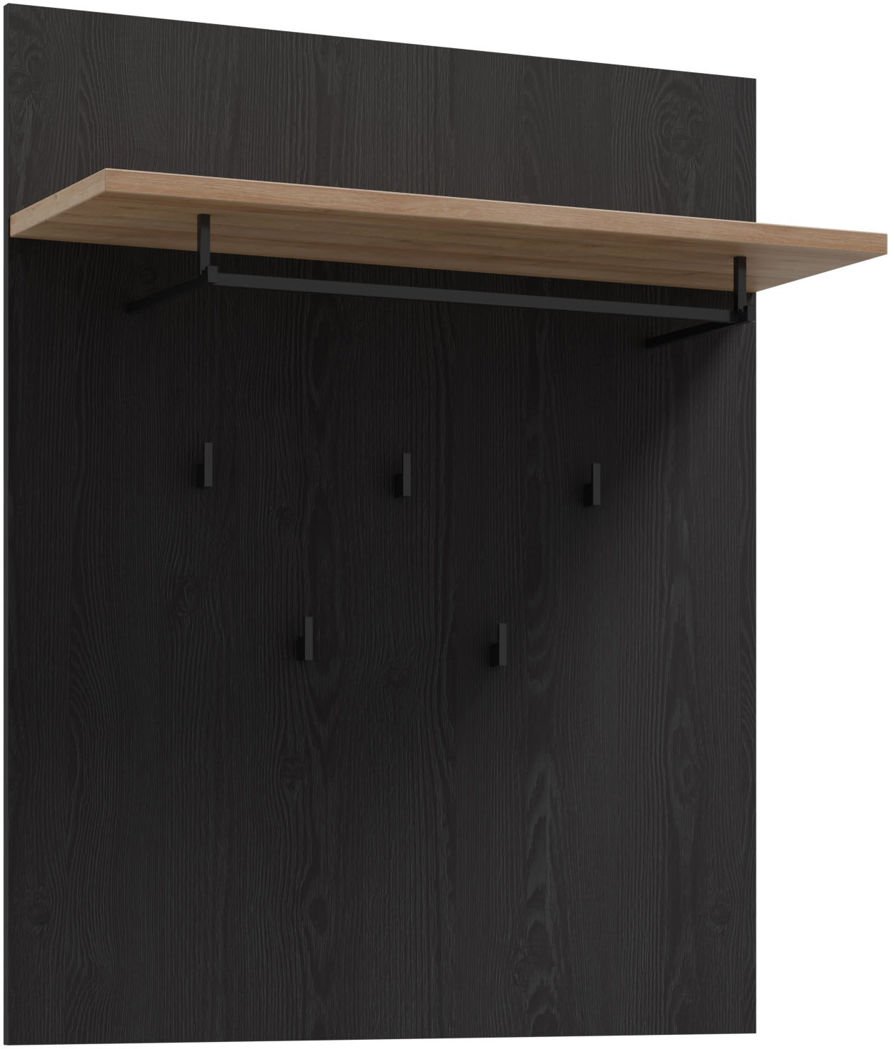 FORTE Garderobenpaneel »Bohol Paneel 5 Haken, Kleiderstange, Ablageboden« B/H/T 86,5/1056/30 cm