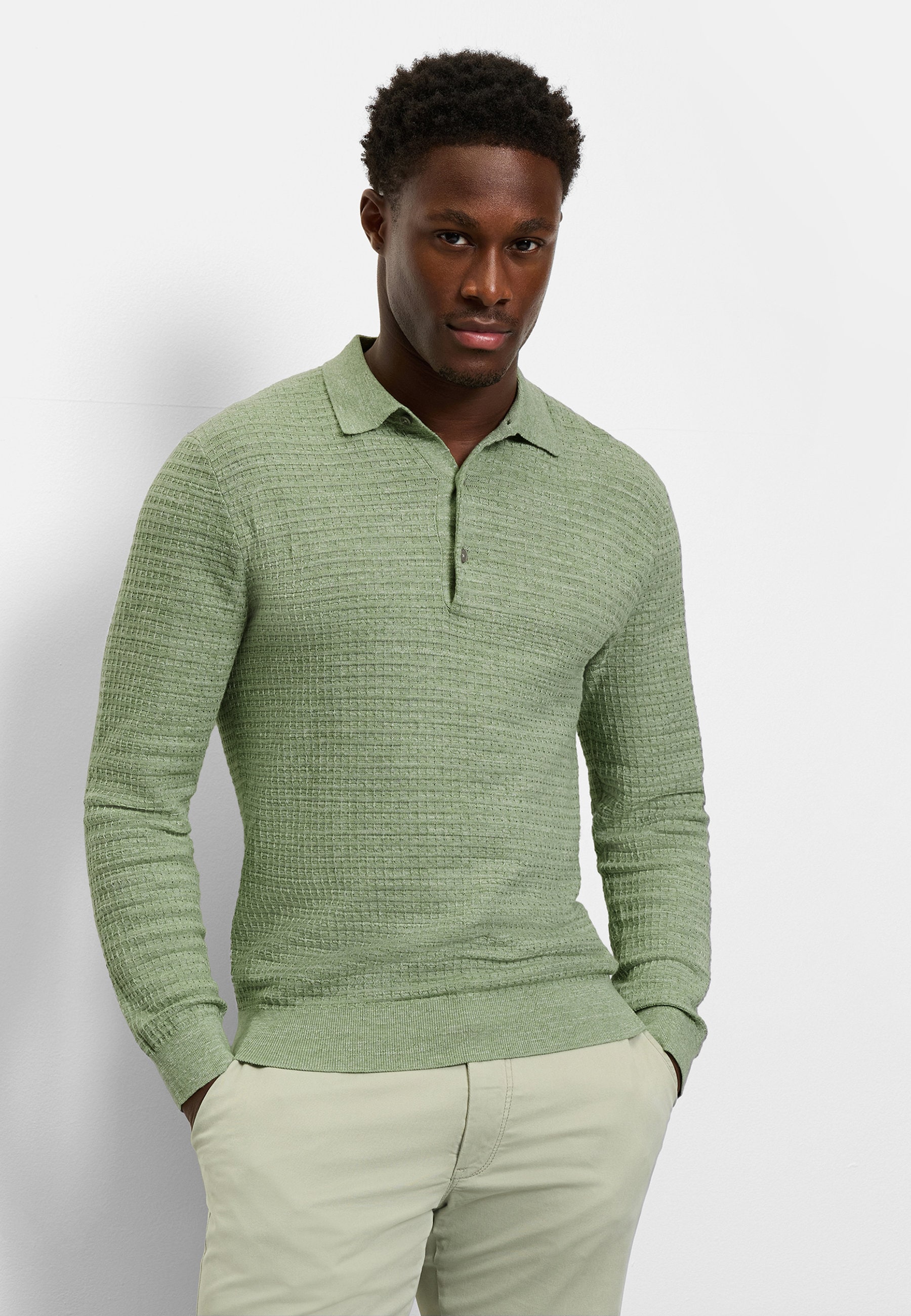 OLYMP Langarm-Poloshirt "OLYMP Casual Strick, Polo langarm"