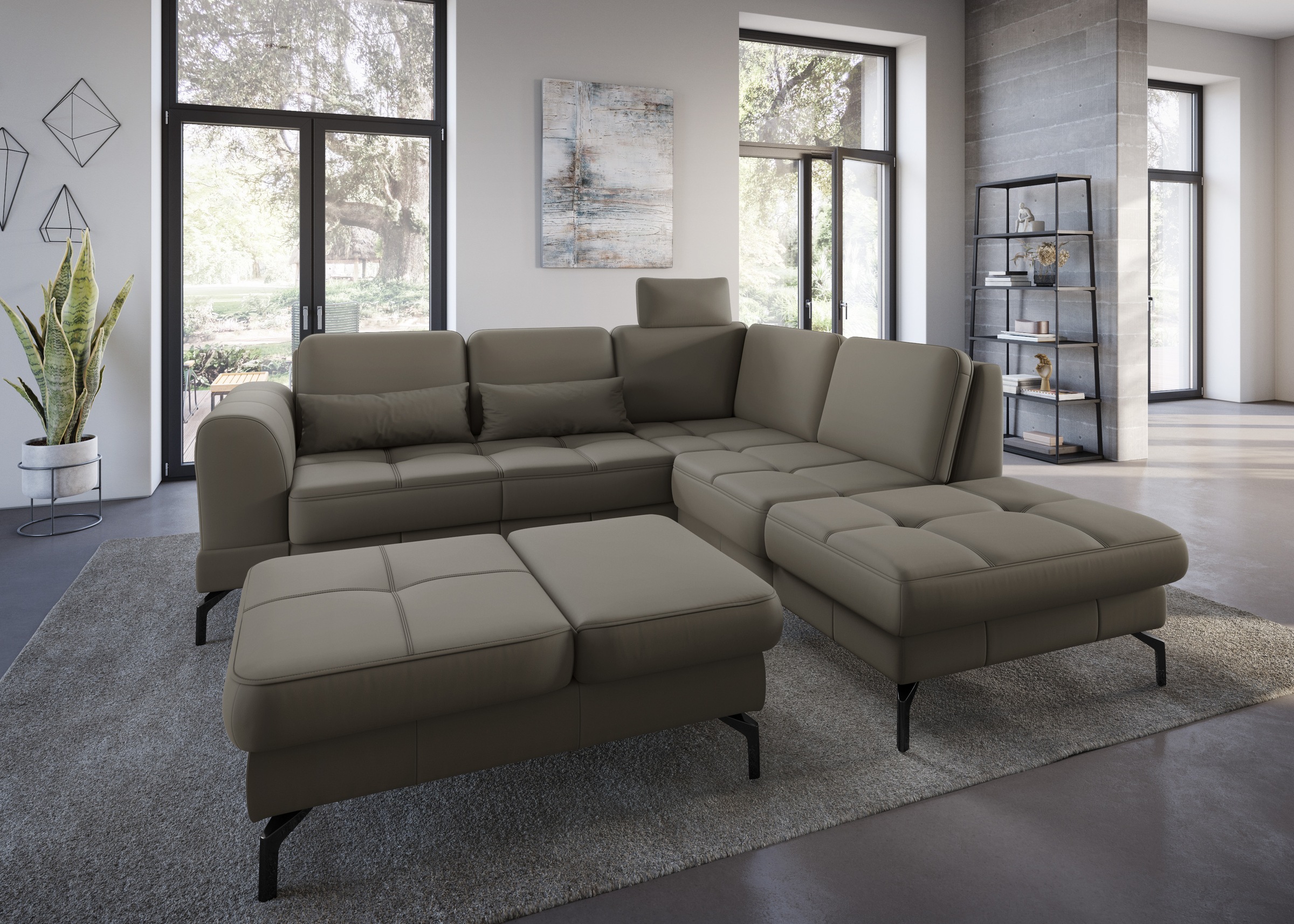 sit&more Hocker »Bendigo«, mit Klappfunktion, Bodenfreiheit 15 cm, wahlweise in 2 Fußfarben