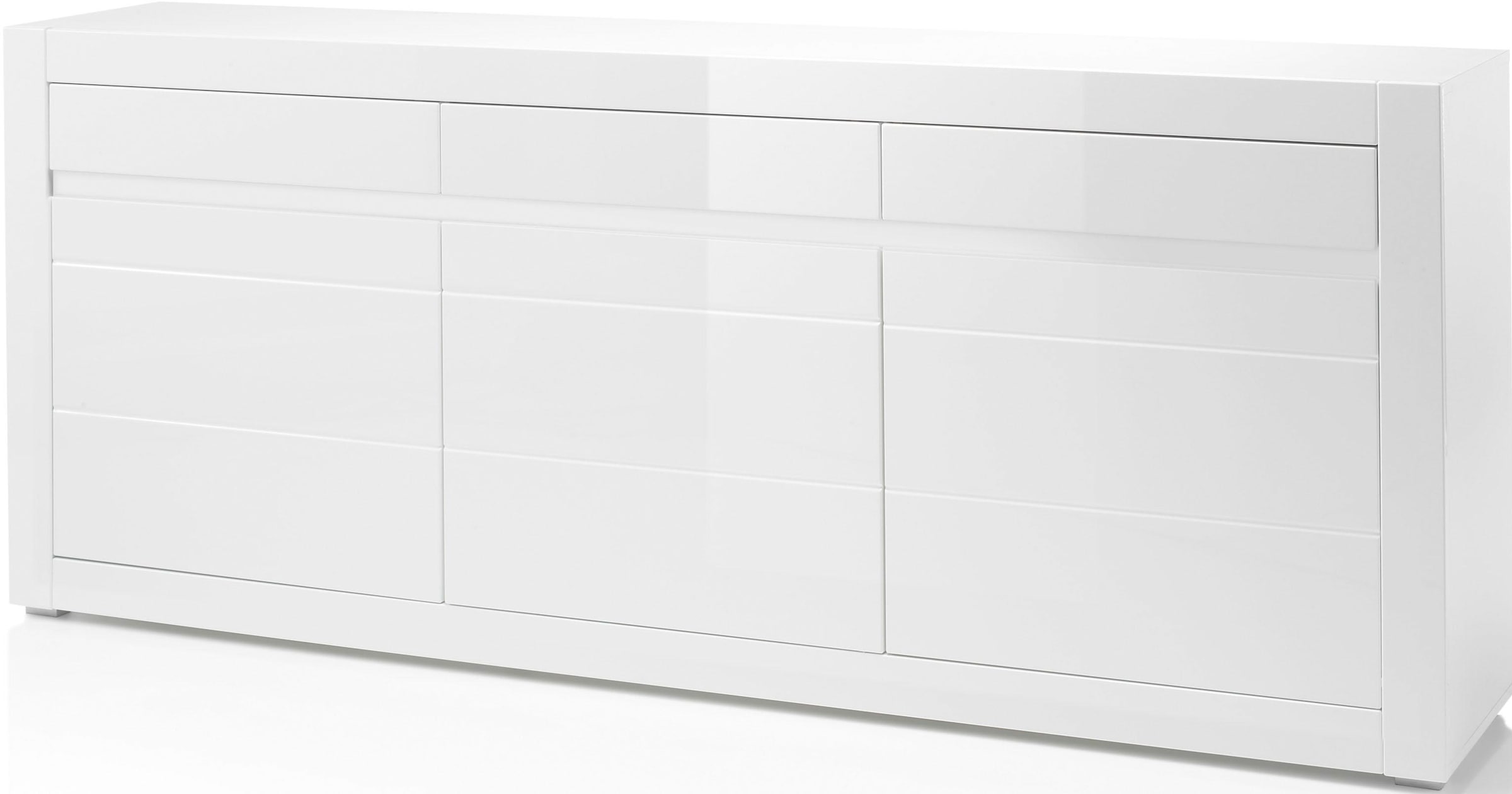 INOSIGN Sideboard »Carat«, Breite 217 cm, wird mit zwei Leisten angeliefert, 1 x grau, 1 x weiss