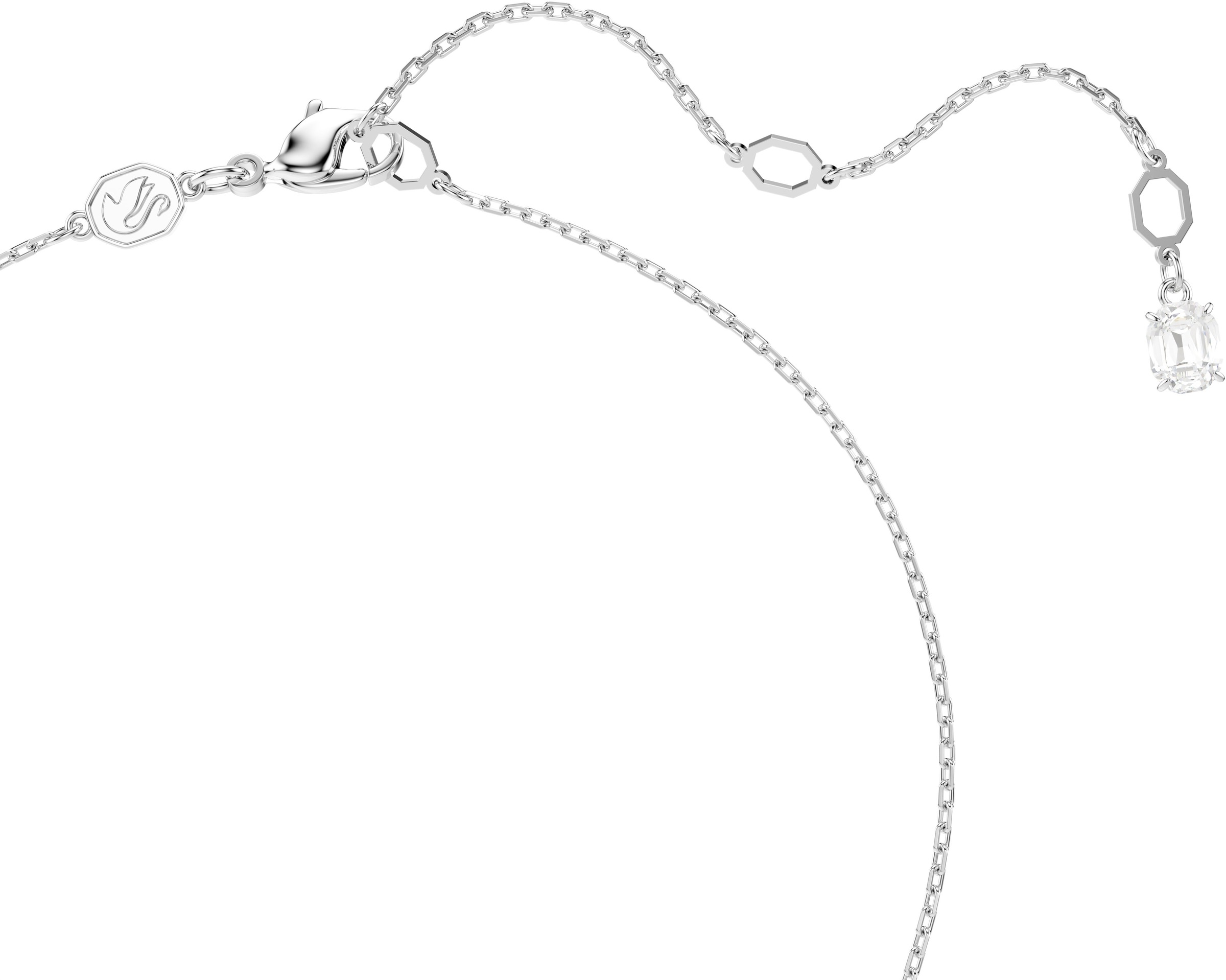 Kette mit Anhänger SWAROVSKI "Idyllia E Florere Schneeflocke", silber (metallfarben, kristallweiß), Halsketten, Damen, Metall, L: 45, mit Swarovski Zirkonia (synth.) 4