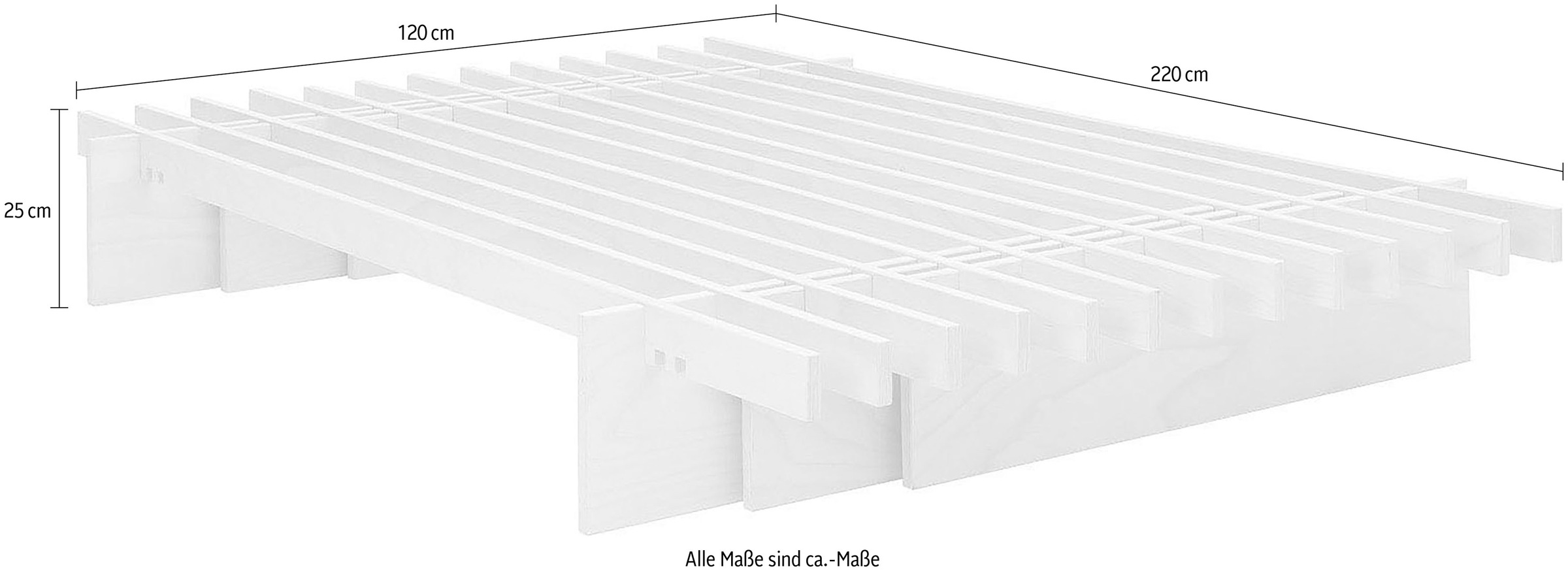 Tojo Futonbett »parallel L«, einfache Montage ohne Werkzeug, in verschiedenen Breiten