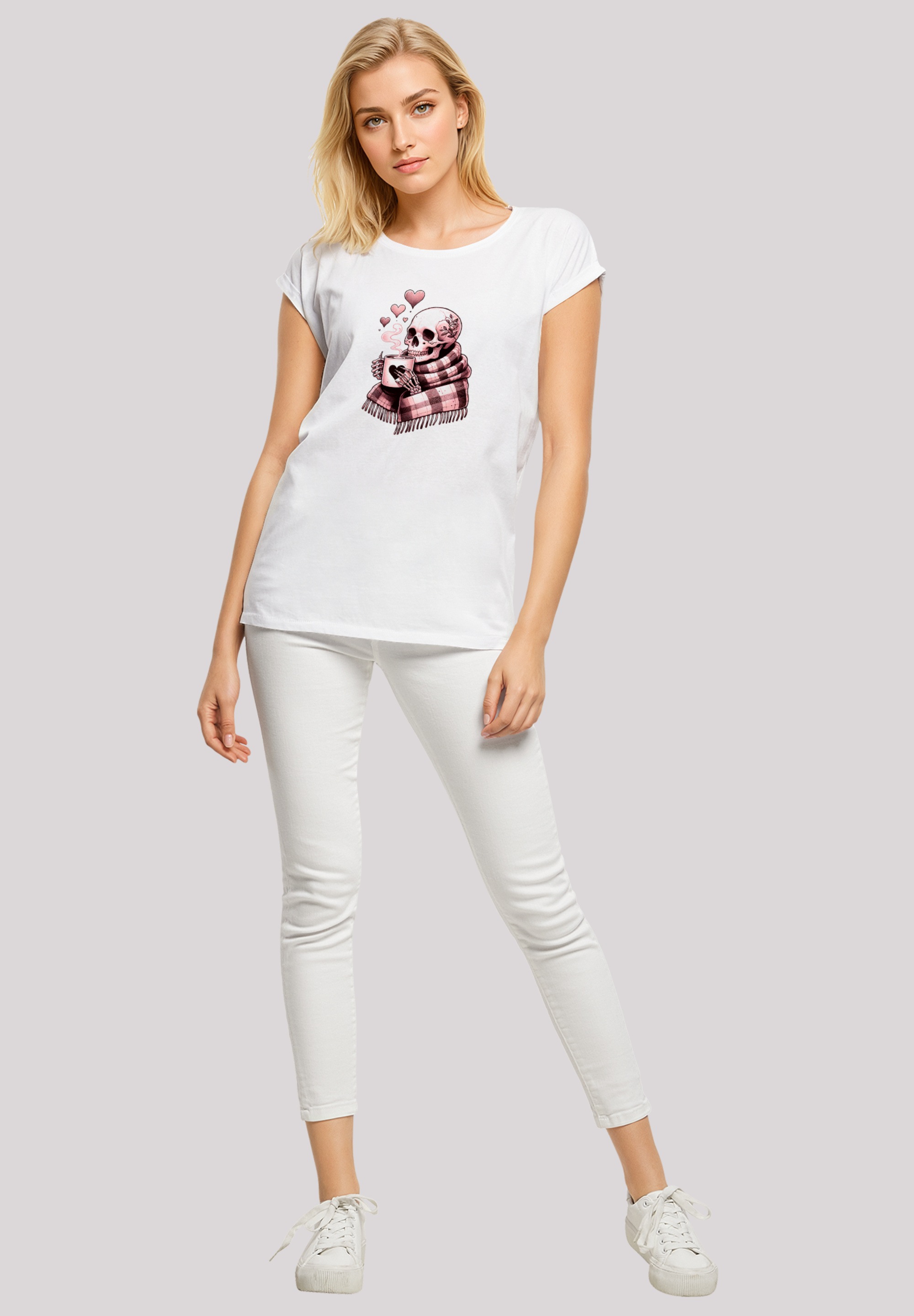 F4NT4STIC T-Shirt »Cozy Winter Skelett«, Premium Qualität