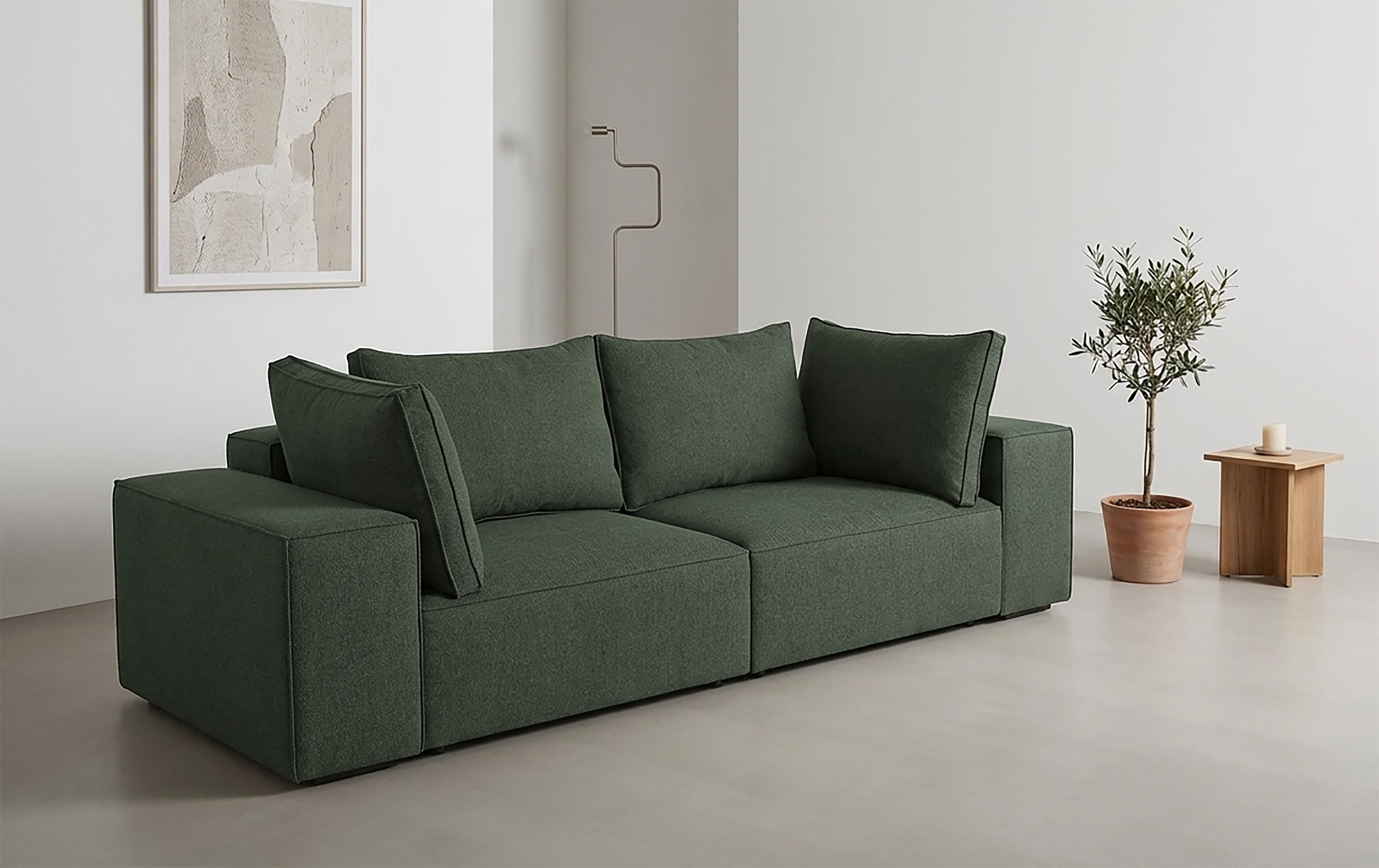 Trends by HG Big-Sofa "Conor XL, B: 268cm, Liegefläche: 138 x 194 cm, in Cord und Velours" mit Schlaffunktion und Bettkasten