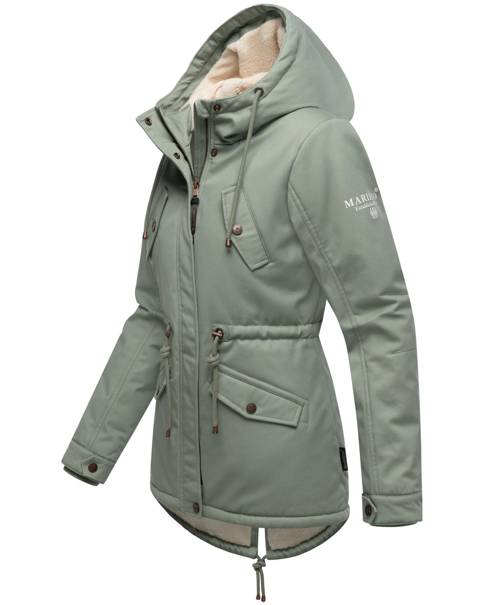 Marikoo Winterjacke »Manolya«, mit Kapuze, stylischer Kurzmantel mit weichem Teddyfell-Futter