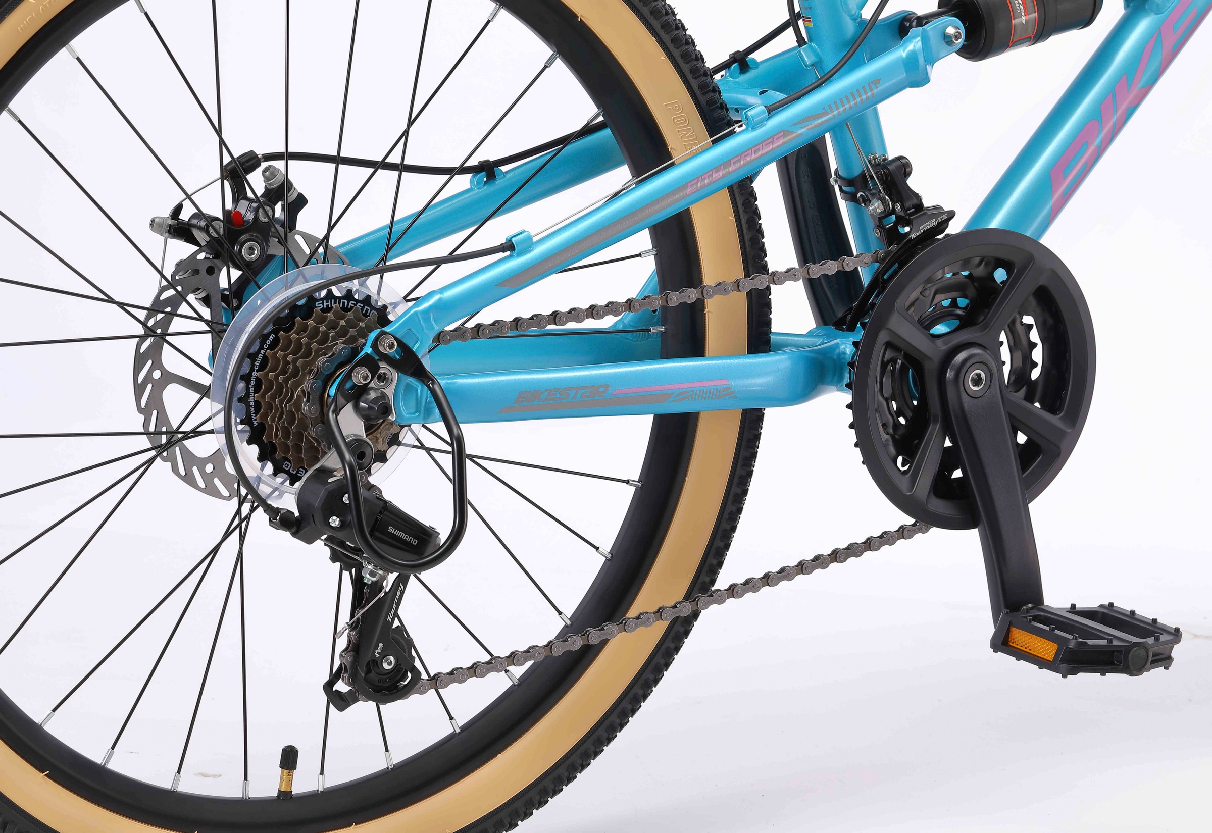 Bikestar Jugendfahrrad, 21 Gang, Shimano, RD-TY21 Schaltwerk, Kettenschaltung