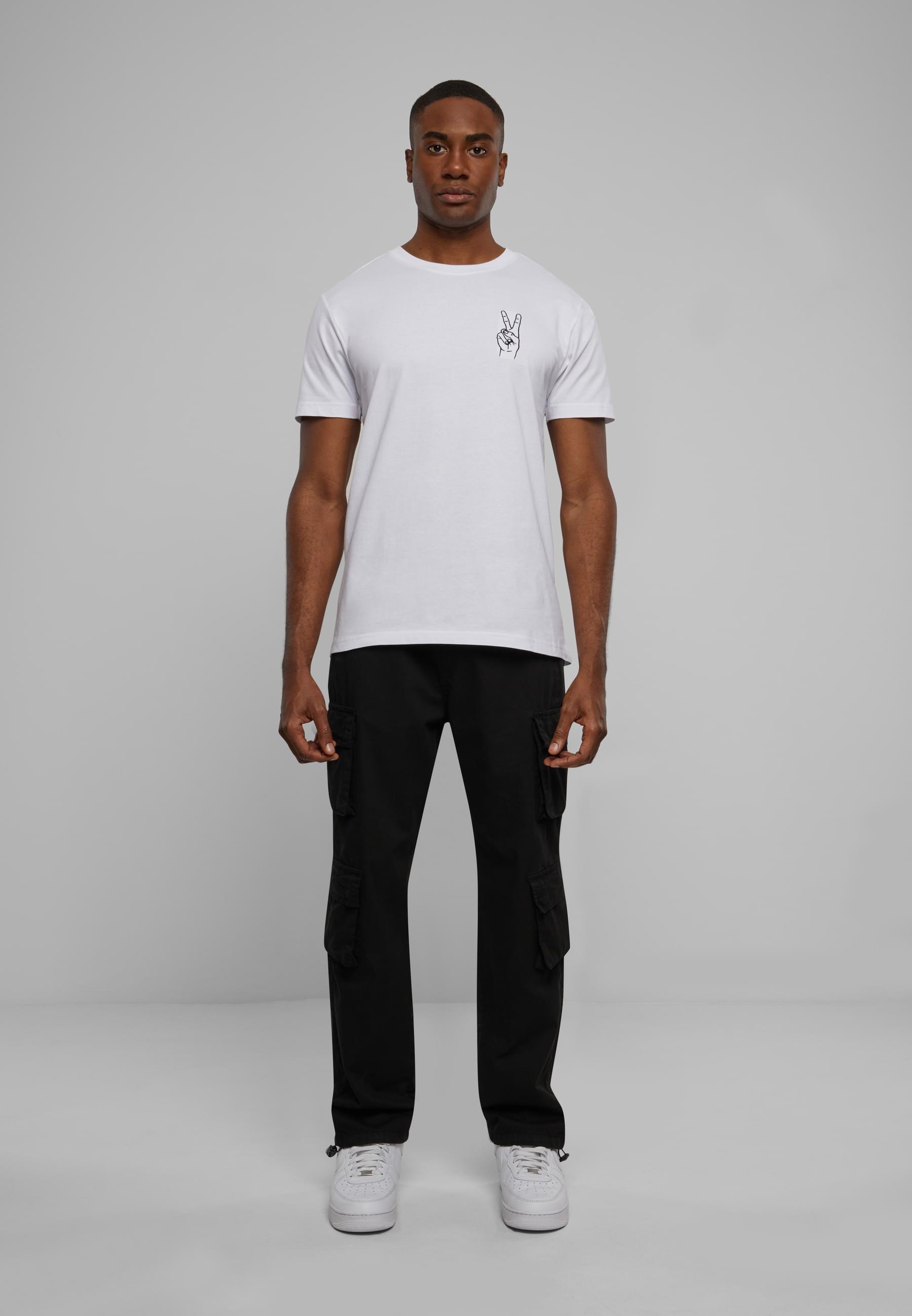 MisterTee T-Shirt »MisterTee Herren Peace Sign Tee EMB«, (1 tlg.)