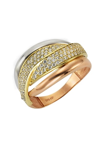 Fingerring »375 Gold dreifarbig Zirkonia«