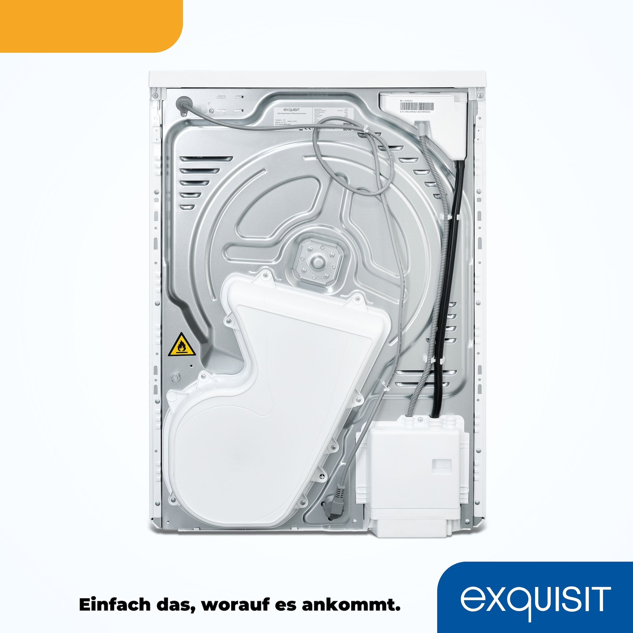 exquisit Wärmepumpentrockner »TWP1001-030D weiss«, 10 kg Füllmenge, 16 Programme, Startzeitvorwahl, Kindersicherung