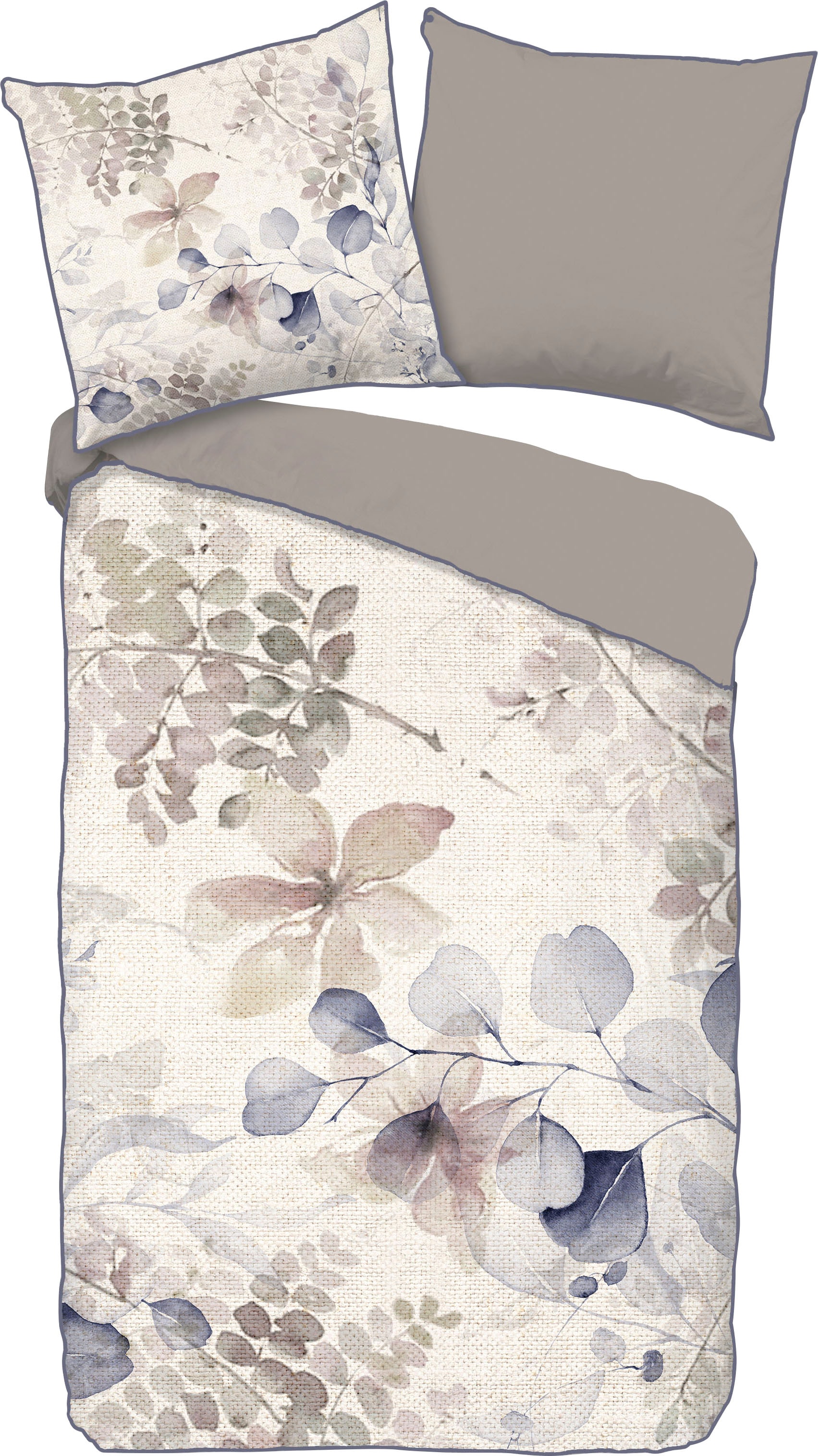 Descanso Wendebettwäsche "Fivien" 2 Stk. tlg. Baumwolle, Satin, 135x200, Bi günstig online kaufen