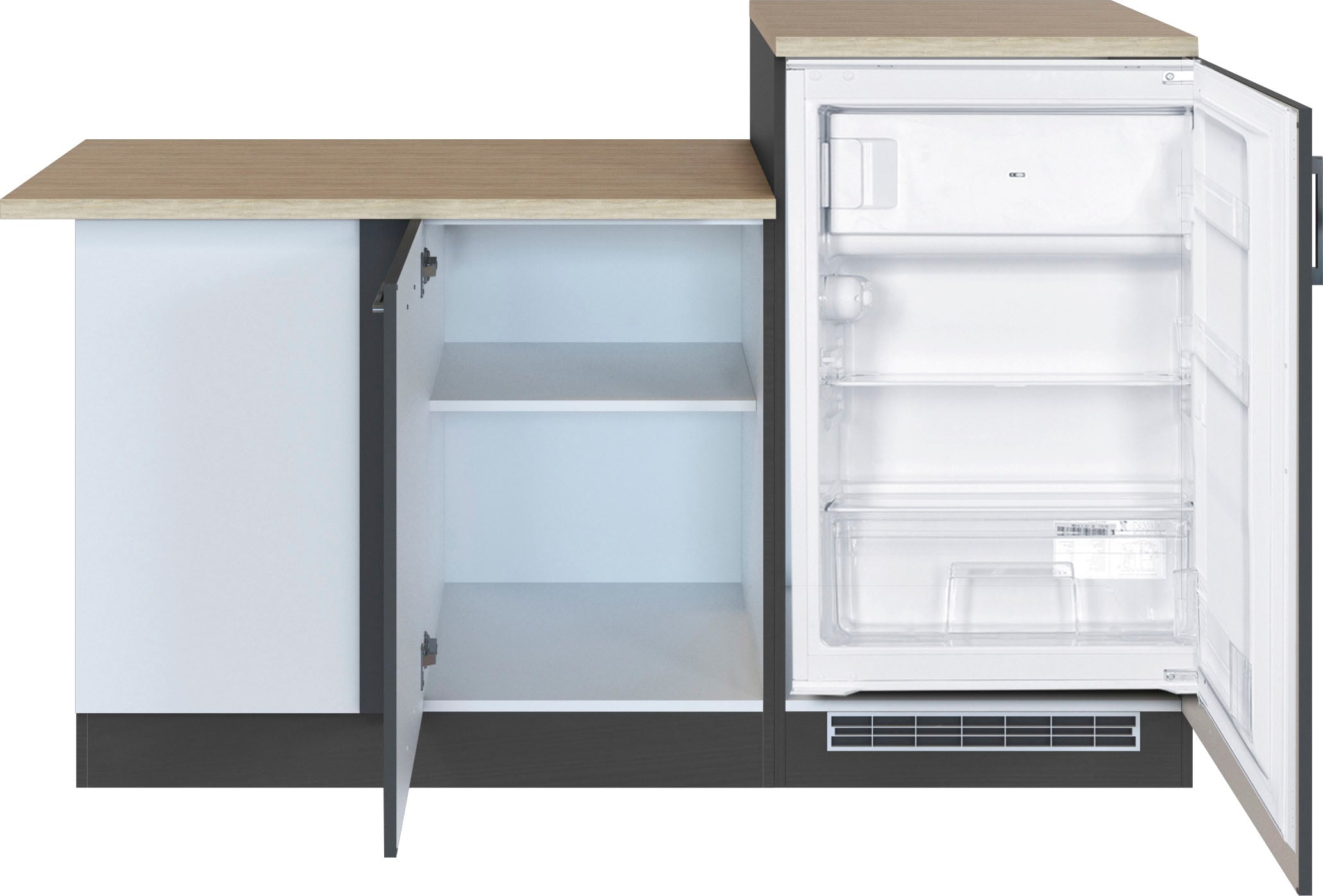 KOCHSTATION Küche »KS-Mali« Stellbreite 210/170 cm, mit E-Geräten