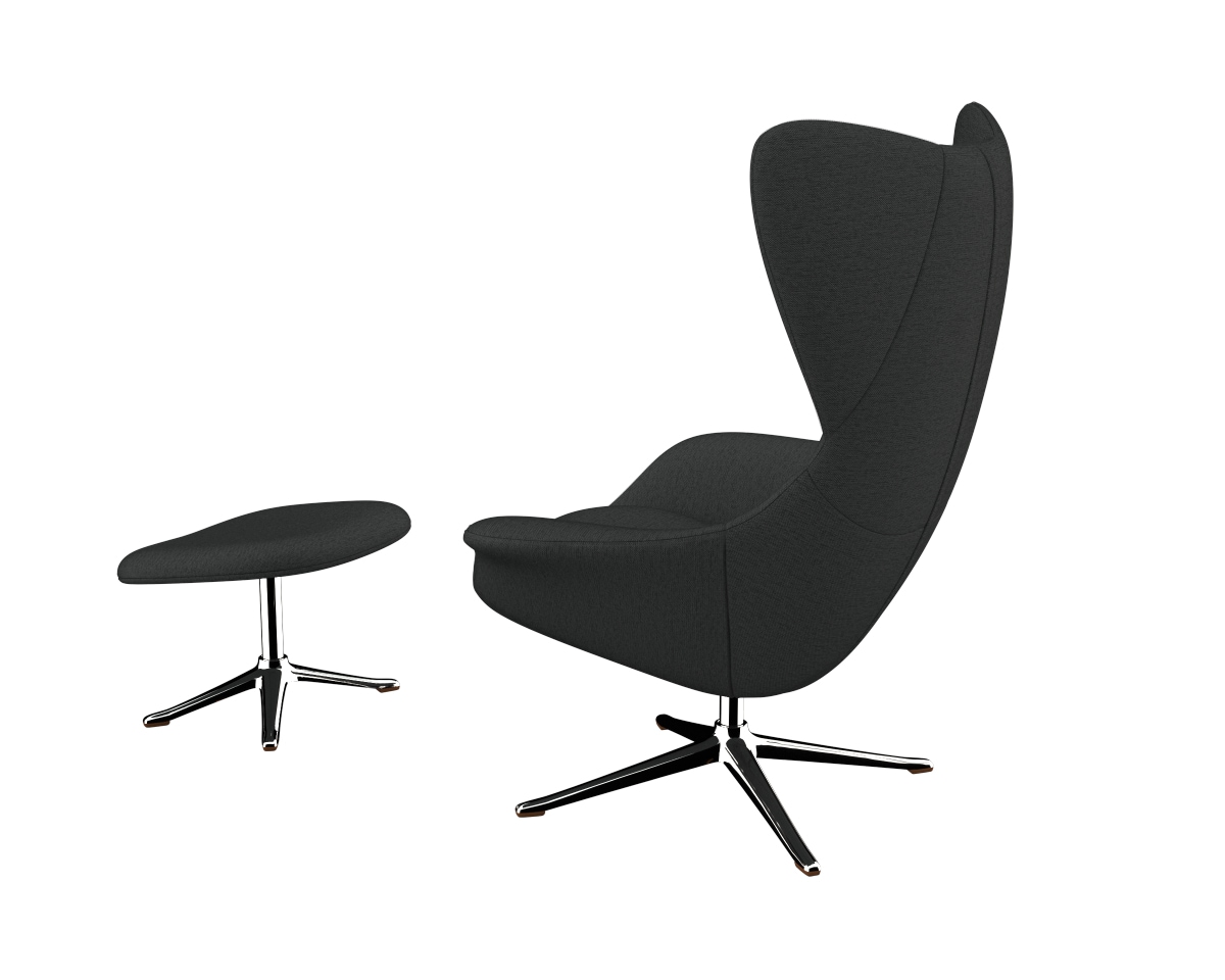 FLEXLUX Ohrensessel »Stilo Relaxsessel, TV-Sessel«, Solitär, Stil-Ikone, drehbar, Fuß Aluminium