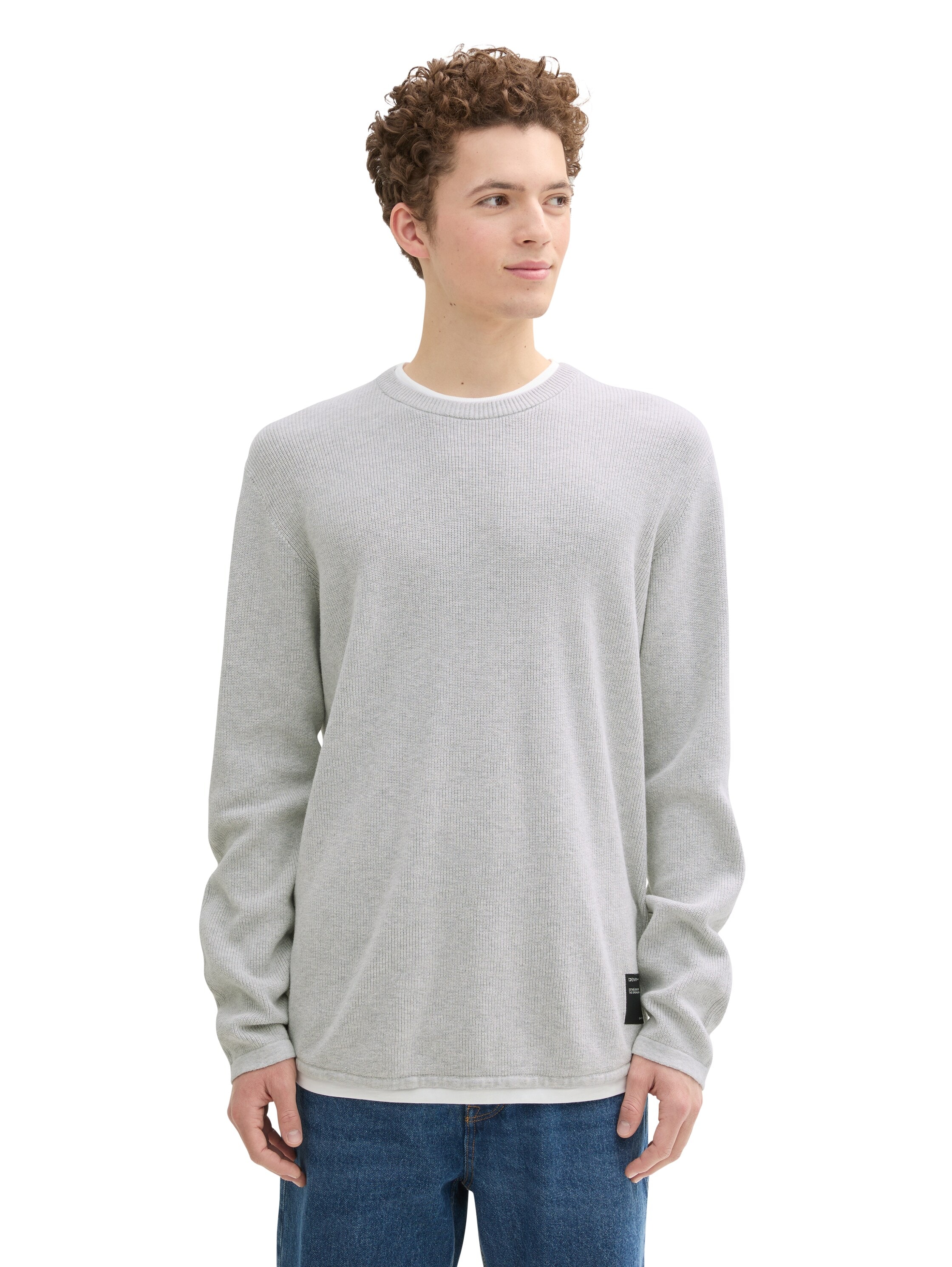 TOM TAILOR Denim 2-in-1-Pullover, mit Struktur