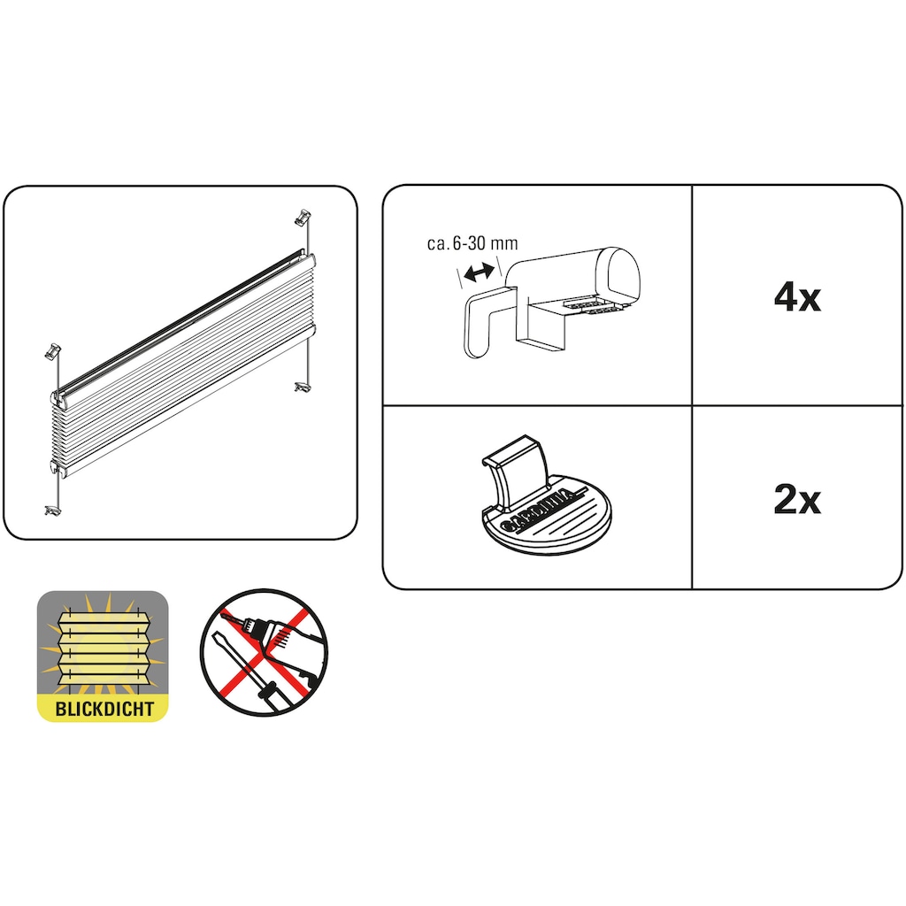 GARDINIA Plissee »EASYFIX Plissee Ausbrenner-Stoff Dots«, Lichtschutz, ohne Bohren, verspannt