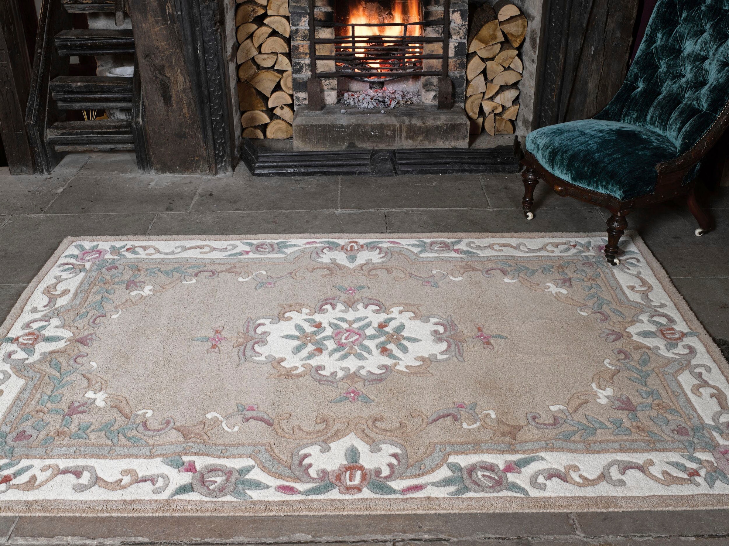 FLAIR RUGS Wollteppich »Aubusson«, rechteckig, 10 mm Höhe