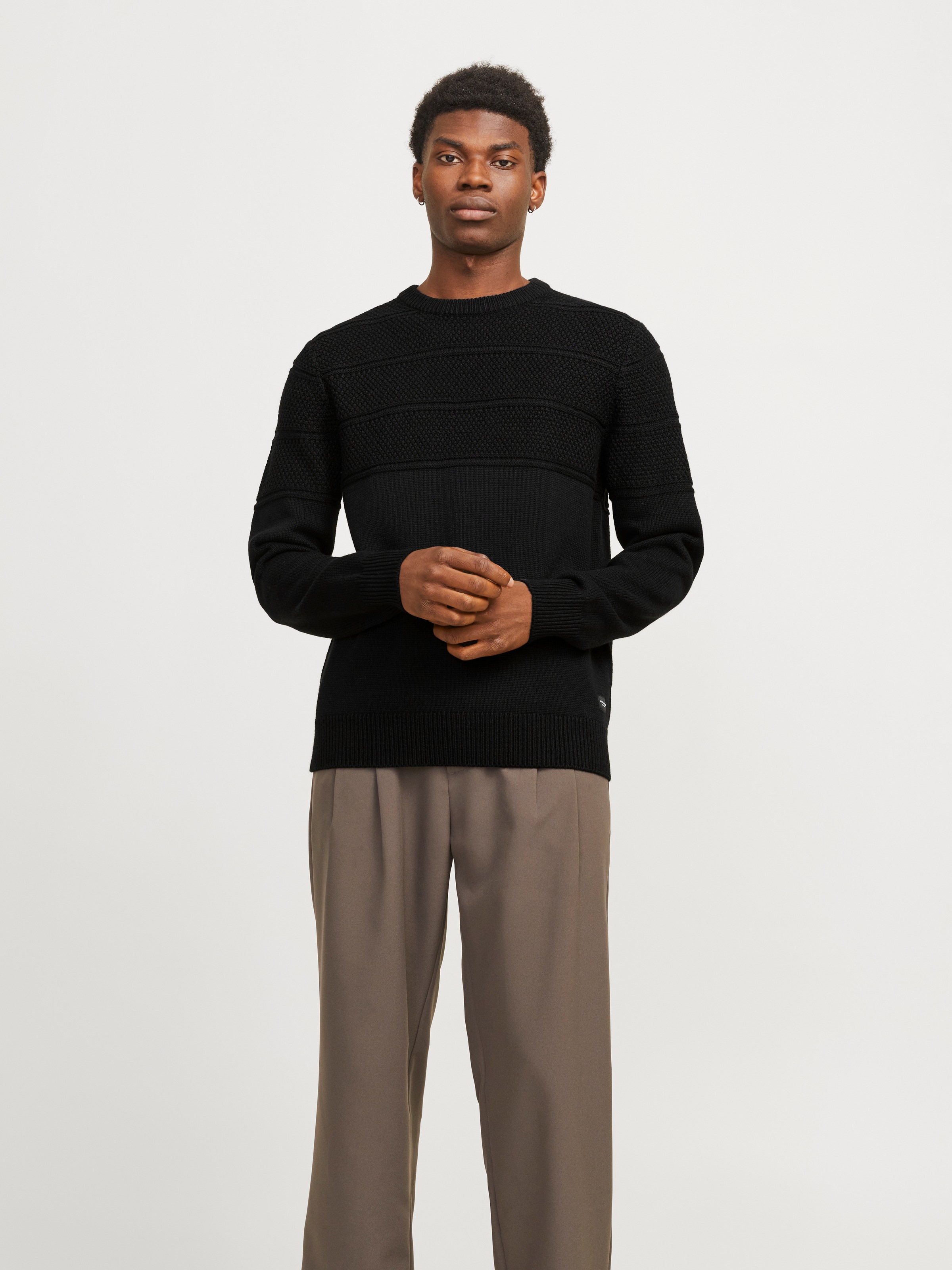 Jack & Jones Rundhalspullover »JJJERRY KNIT CREW NECK AW24«, mit Struktur