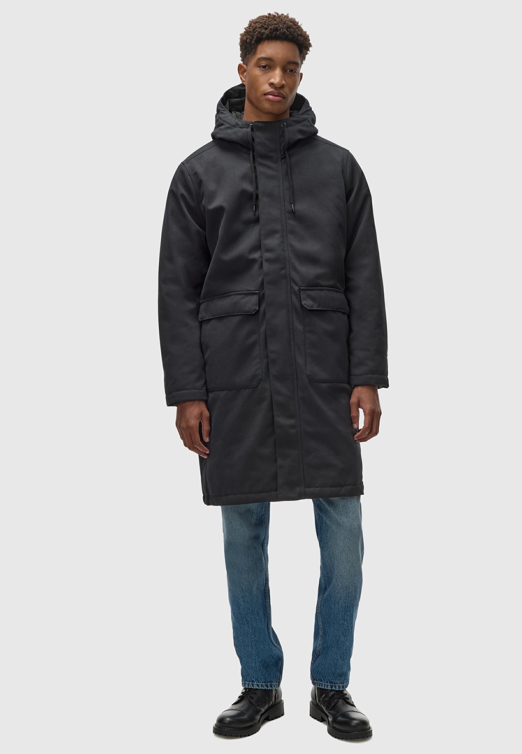 Ragwear Wintermantel »Mr Them Long«, lange wasserdichte Herren Winterjacke mit Kapuze