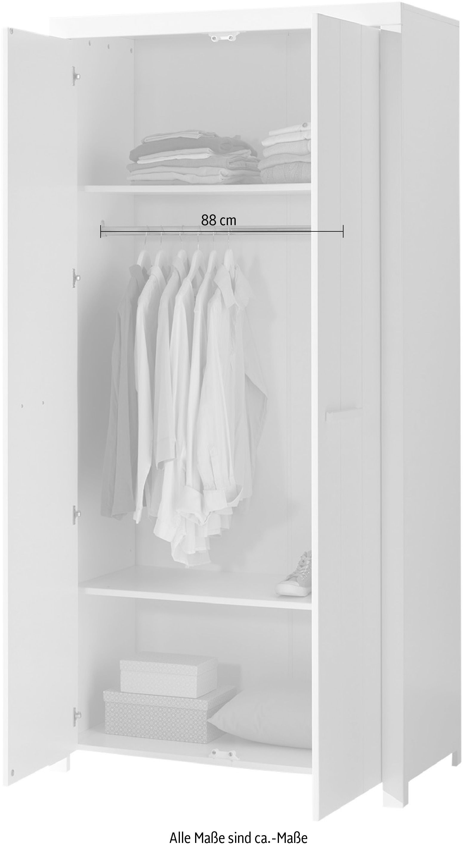 Vipack Kleiderschrank, (Made in Europe), Geräumiger 2-trg. Kleiderschrank in Landhaus Optik, 2 Fächer