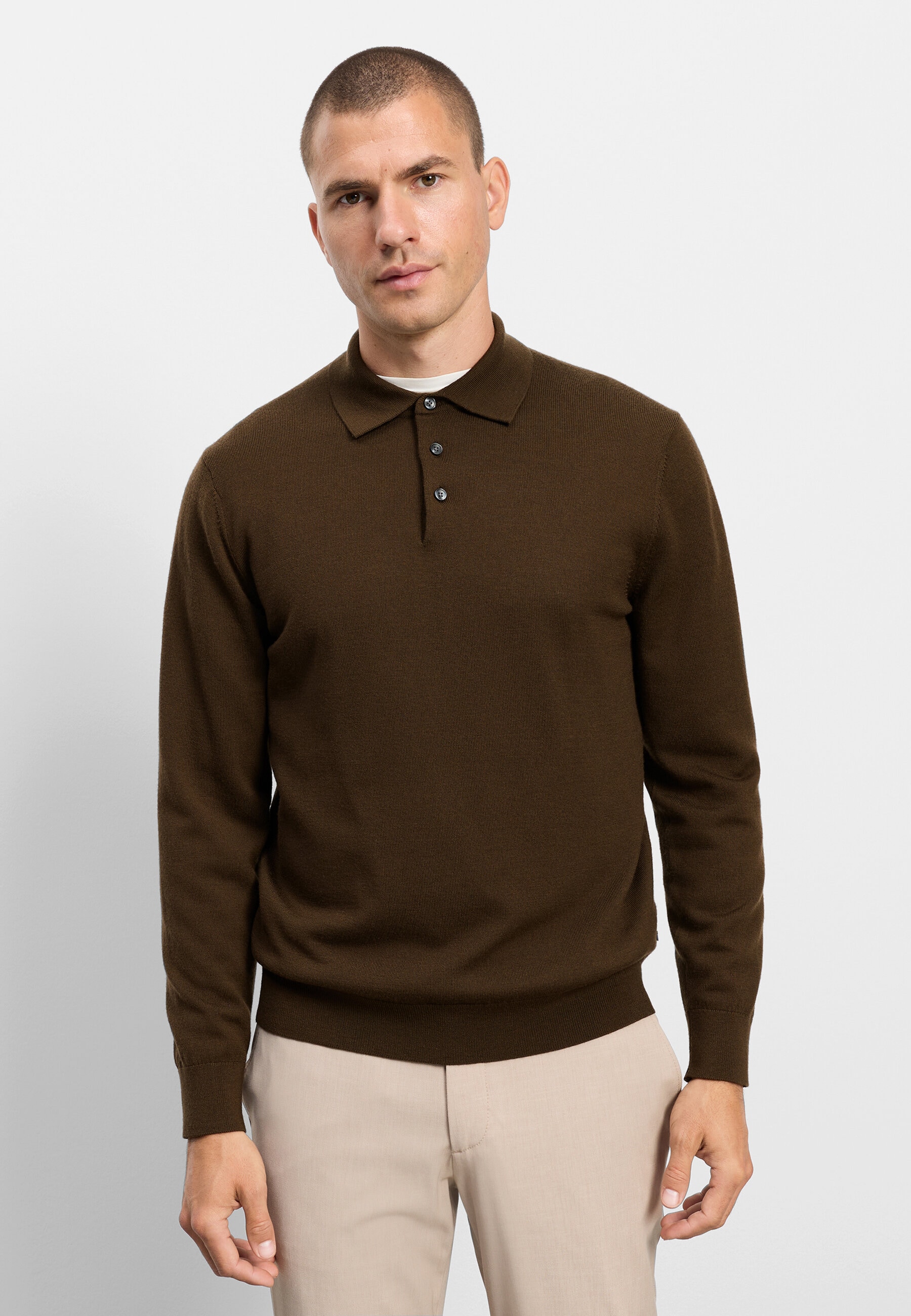 OLYMP "OLYMP Casual Strick, Polo langarm"