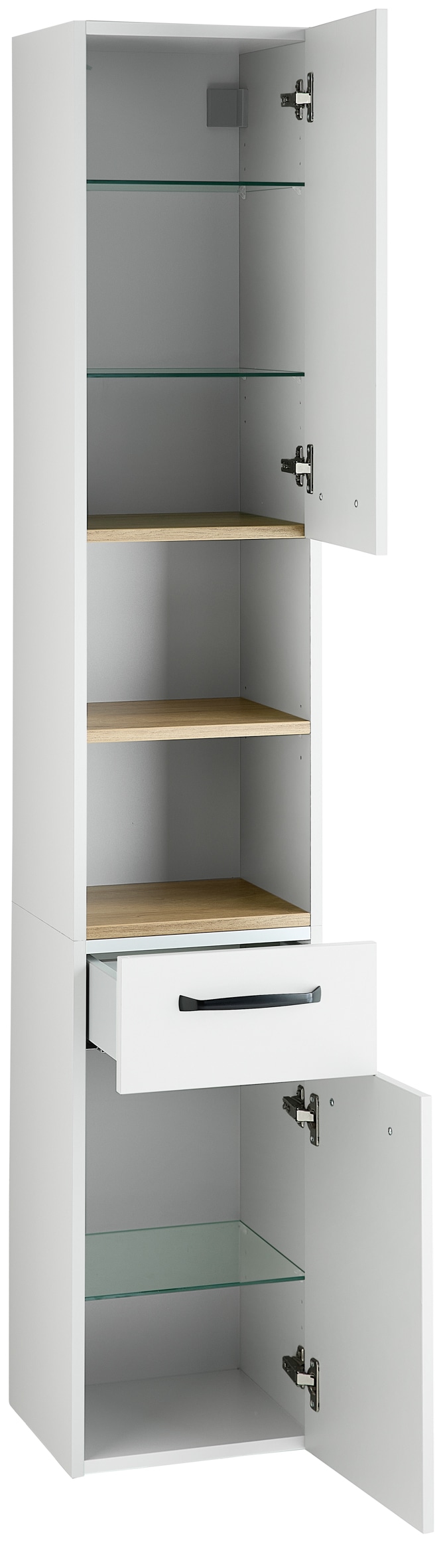 Saphir Hochschrank »Quickset 500, Badschrank 32,4 cm breit« 3 Einlegeböden, 1 offenes Fach, Badezimmer-Hochschrank