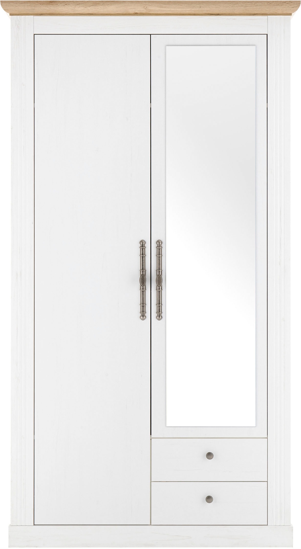 Thumbnail - Home affaire Kleiderschrank "WESTMINSTER Wäscheschrank in 2 Farben, Landhausschrank Metallgriffe" Drehtürenschrank mit S...