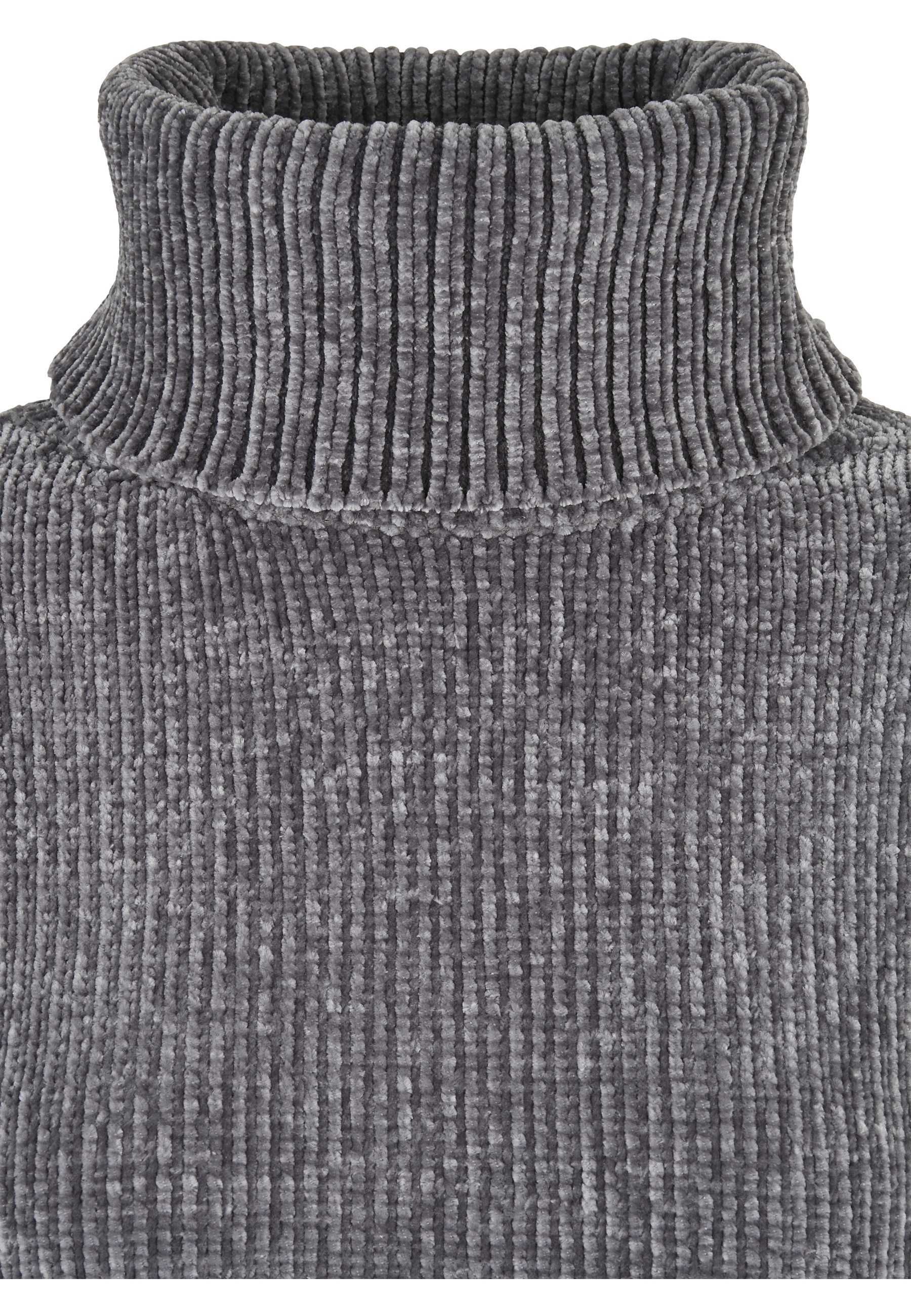 URBAN CLASSICS Sweatshirt »Urban Classics Damen Ladies Short Chenille Turtleneck Sweater«, 1 Stk.
