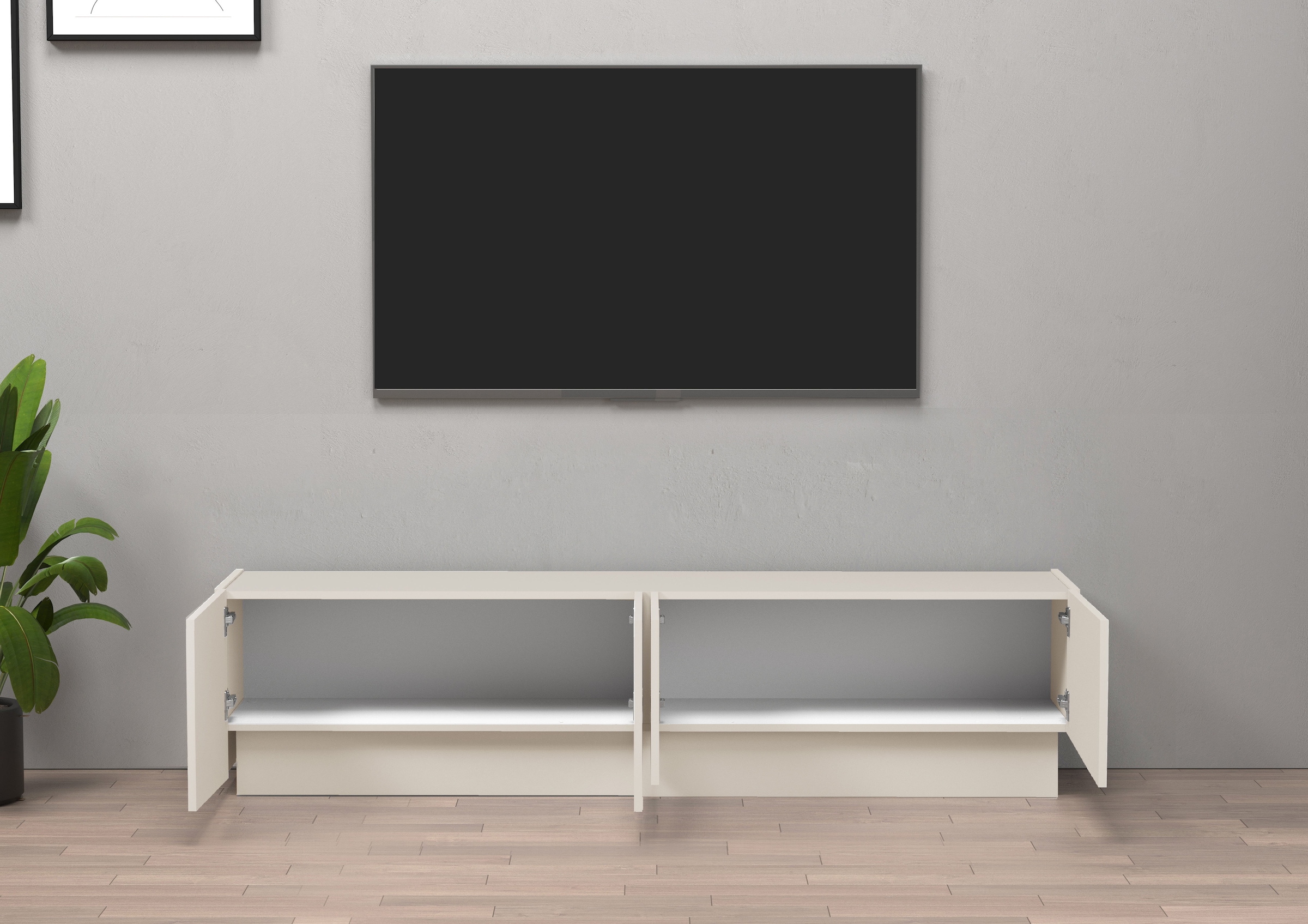INOSIGN Lowboard »VELA, Lowboard, Breite 180 cm, Design mit schrägen Türen«, (1 St.), Made in Italy, Maße-B/T/H: 180x35x45, Lowboard, TV-Board, TV-Kommode