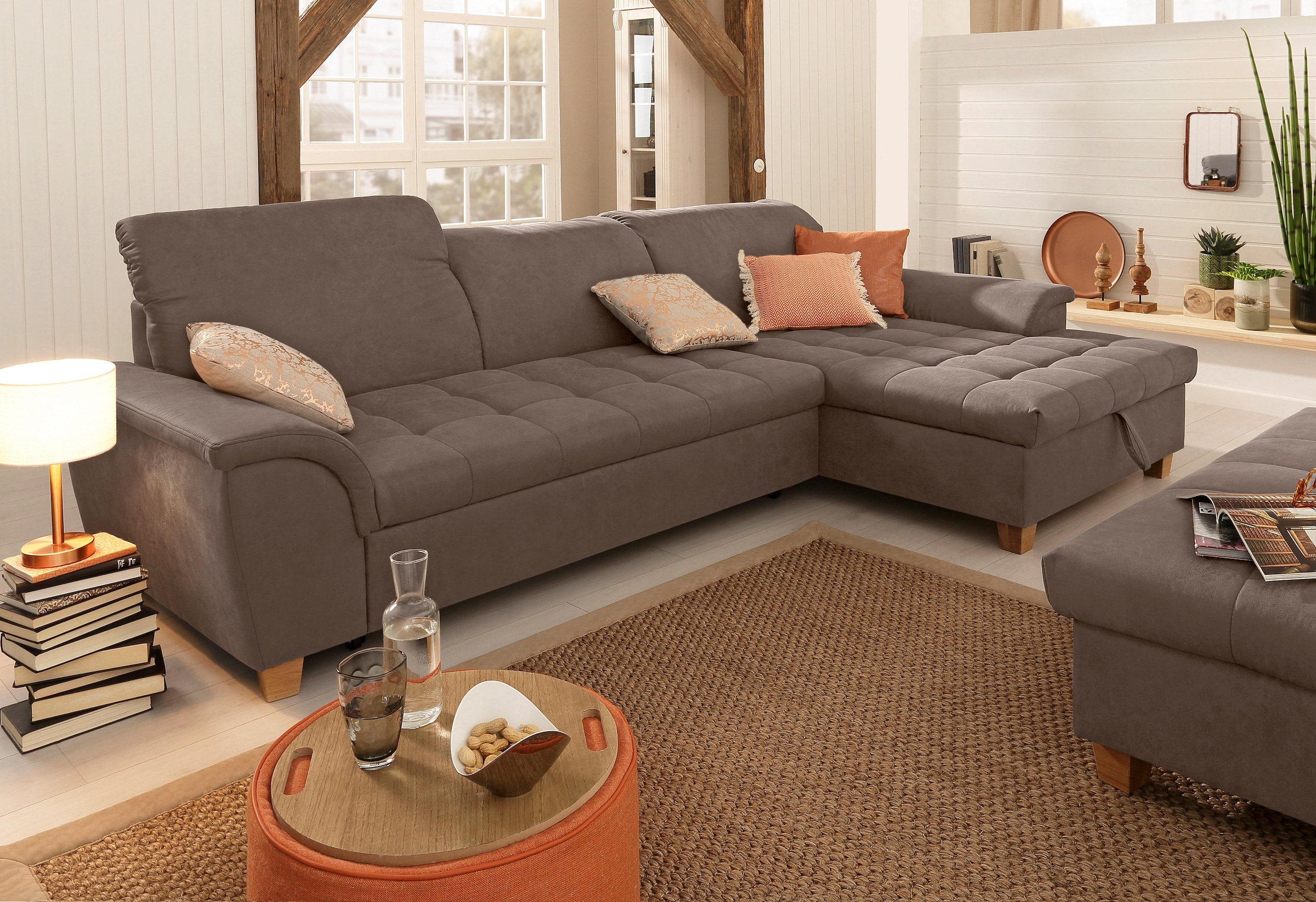 Home affaire Ecksofa "Lyla fester Sitzkomfort, bequeme Armlehnen, Breite 27 günstig online kaufen