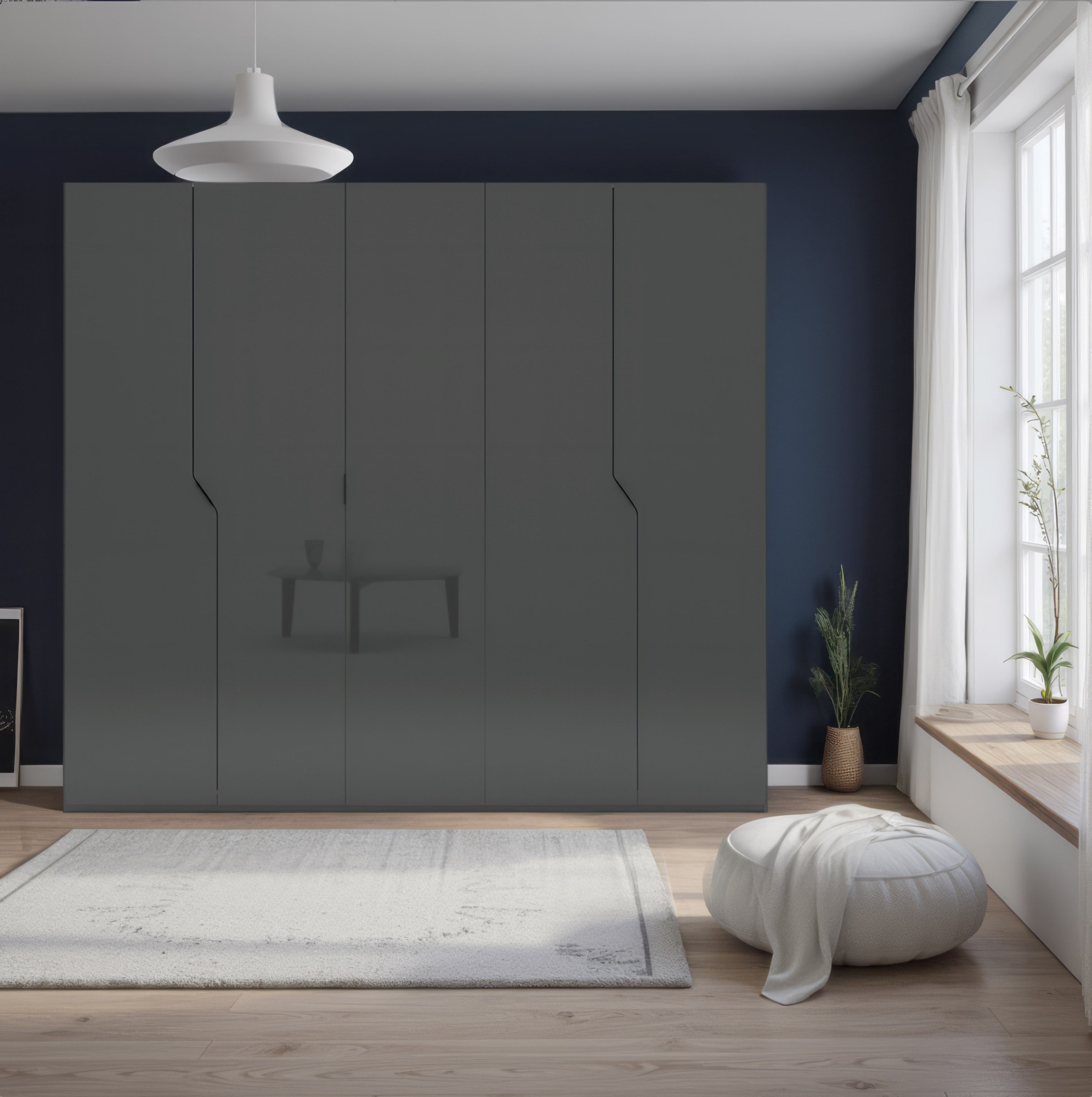 Home affaire Kleiderschrank "AMETISTA, Drehtürenschrank, designgeformten Fr günstig online kaufen