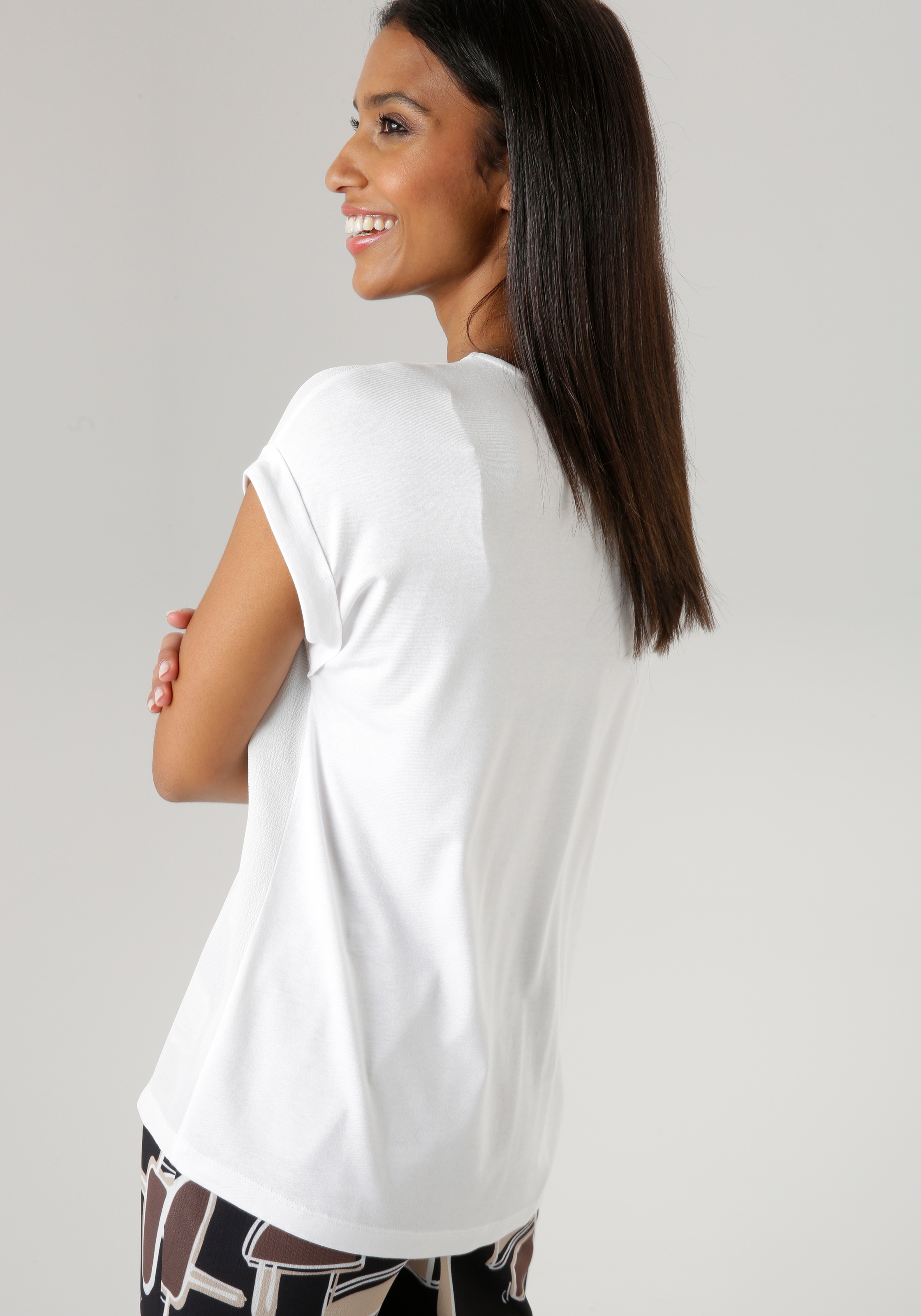 Aniston SELECTED Shirtbluse, mit angeschnittenen Ärmeln - NEUE KOLLEKTION  online bestellen | BAUR | Rüschenblusen