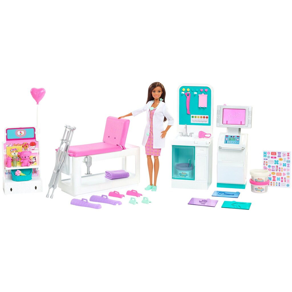 Barbie Spielwelt »Krankenstation«, (Set), mit Puppe (Brünett) und Zubehör