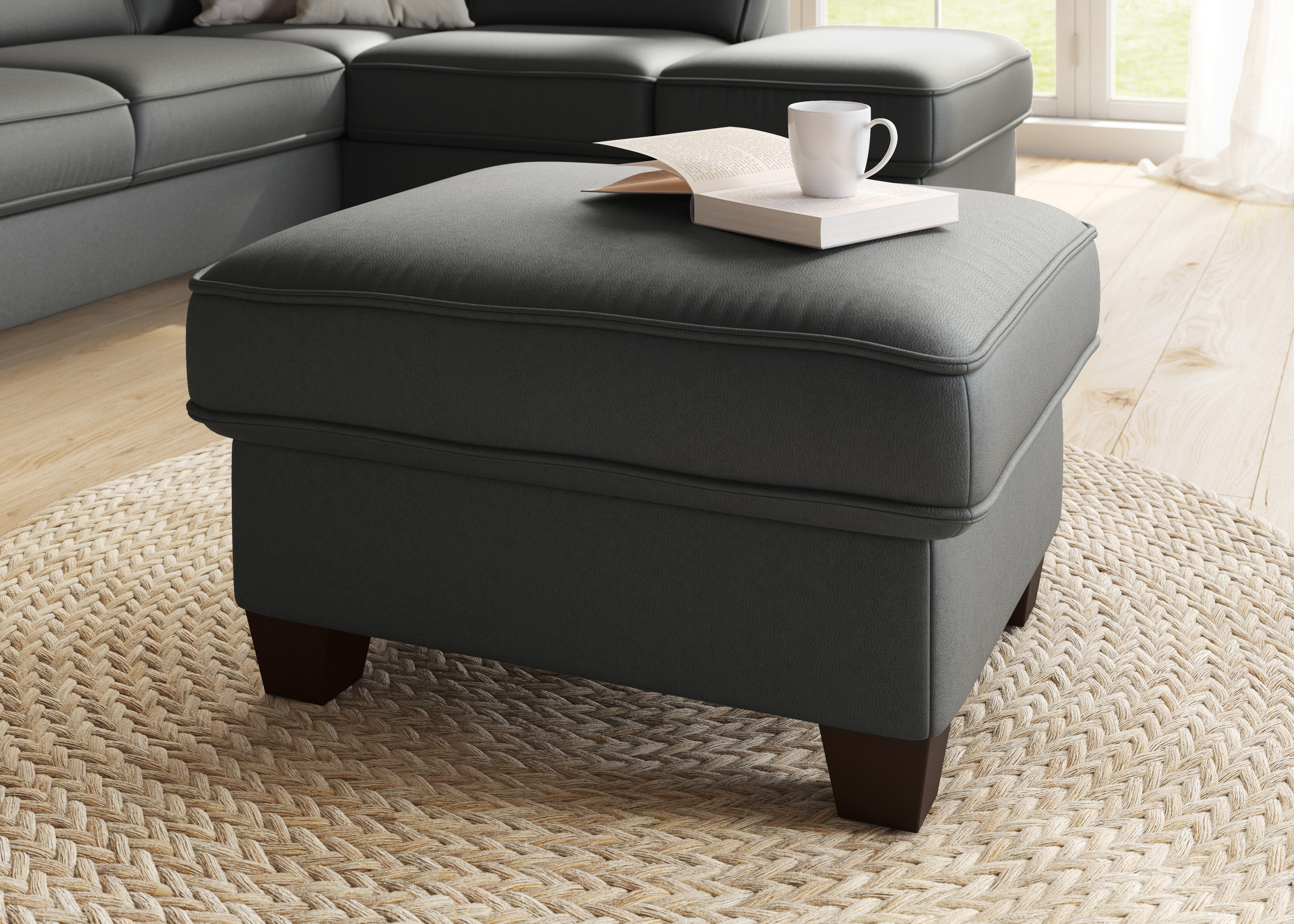 OTTO home Hocker "County" 1 Stk. tlg. mit Federkern und Stauraum, passend zur "County"-Serie