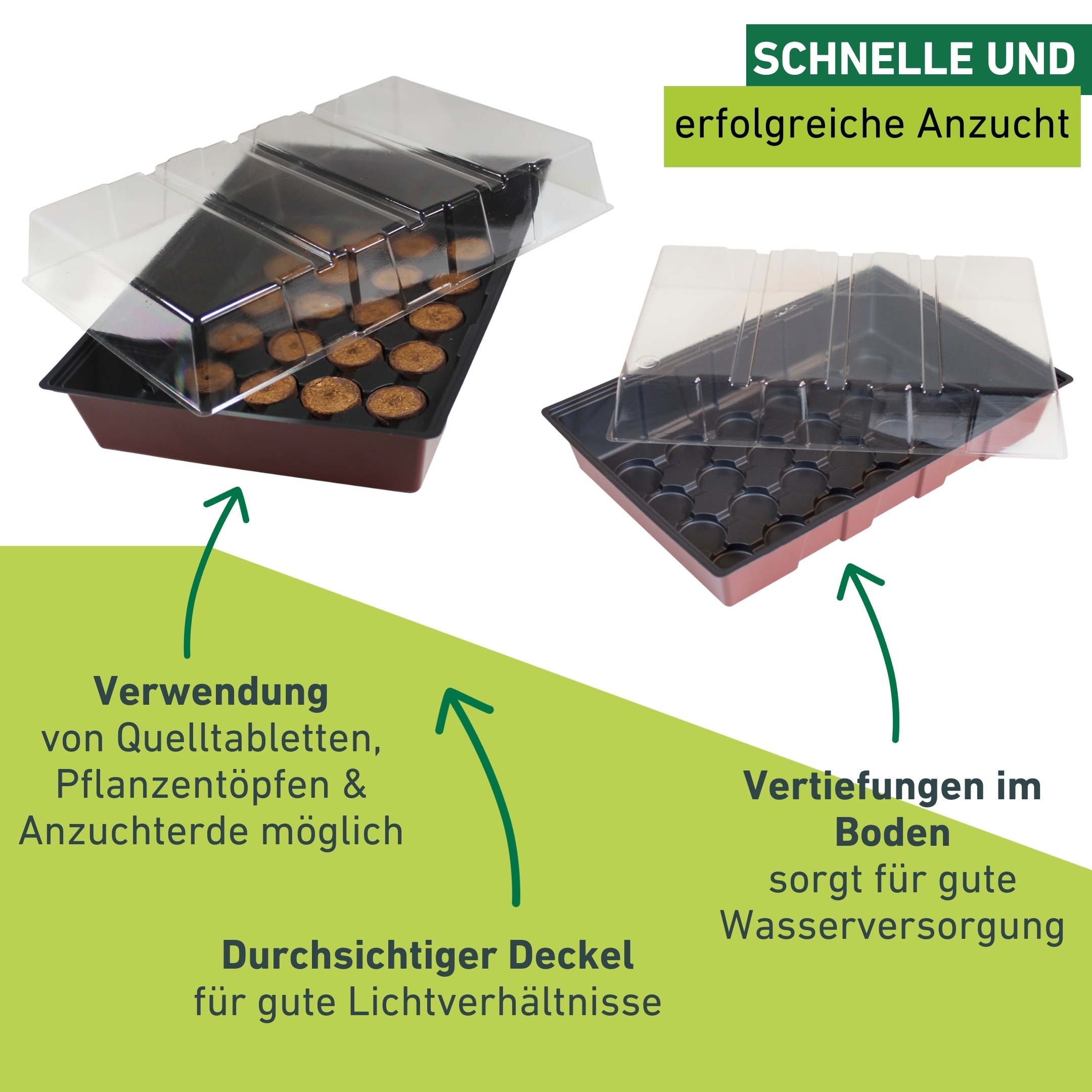 Windhager Gewächshaus »Fensterbank-Treibhaus inkl. 24 Quelltabs« Zimmer Pflanzen Anzucht, 23,5 x 35 x 11 cm, terracotta