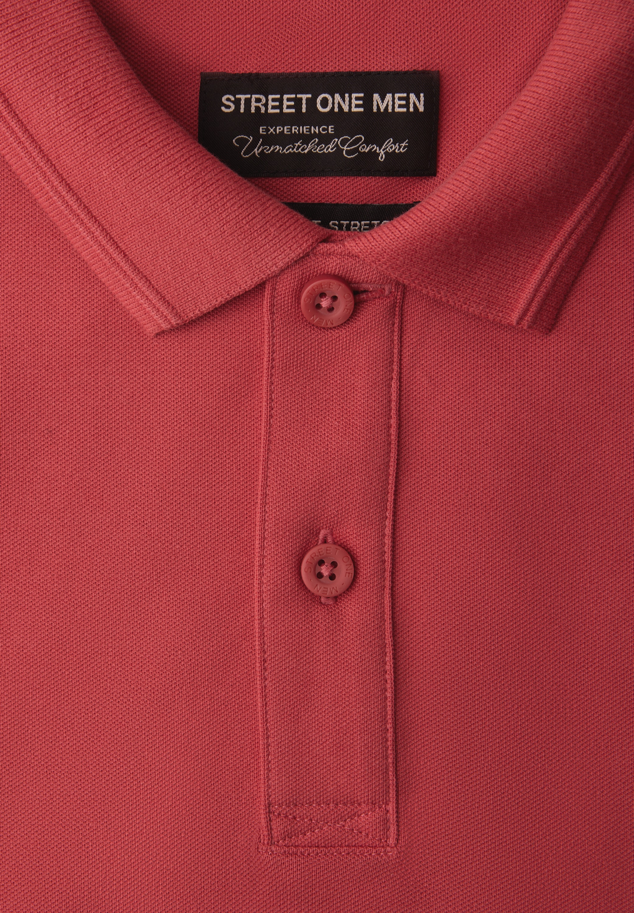 STREET ONE MEN Poloshirt aus Baumwolle mit Stretchante