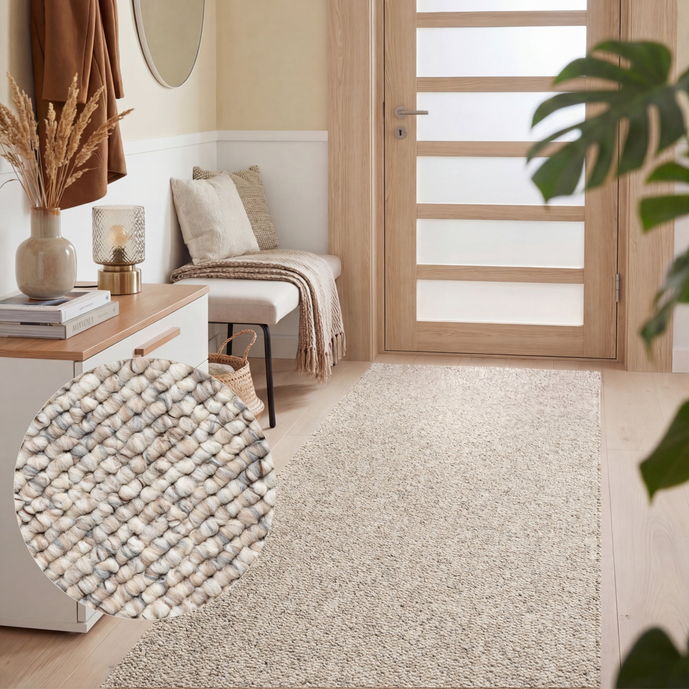 ELLE DECORATION Teppich "Rocco" rechteckig 10 mm Höhe Läufer, waschbar, Wohnzimmer, Esszimmer, Woll-Optik