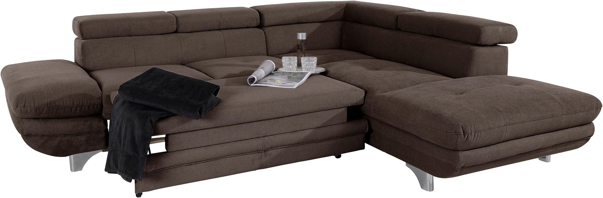 COTTA Ecksofa »Enterprise L-Form«, inklusive Kopf- und Armteilverstellung, wahlweise mit Bettfunktion