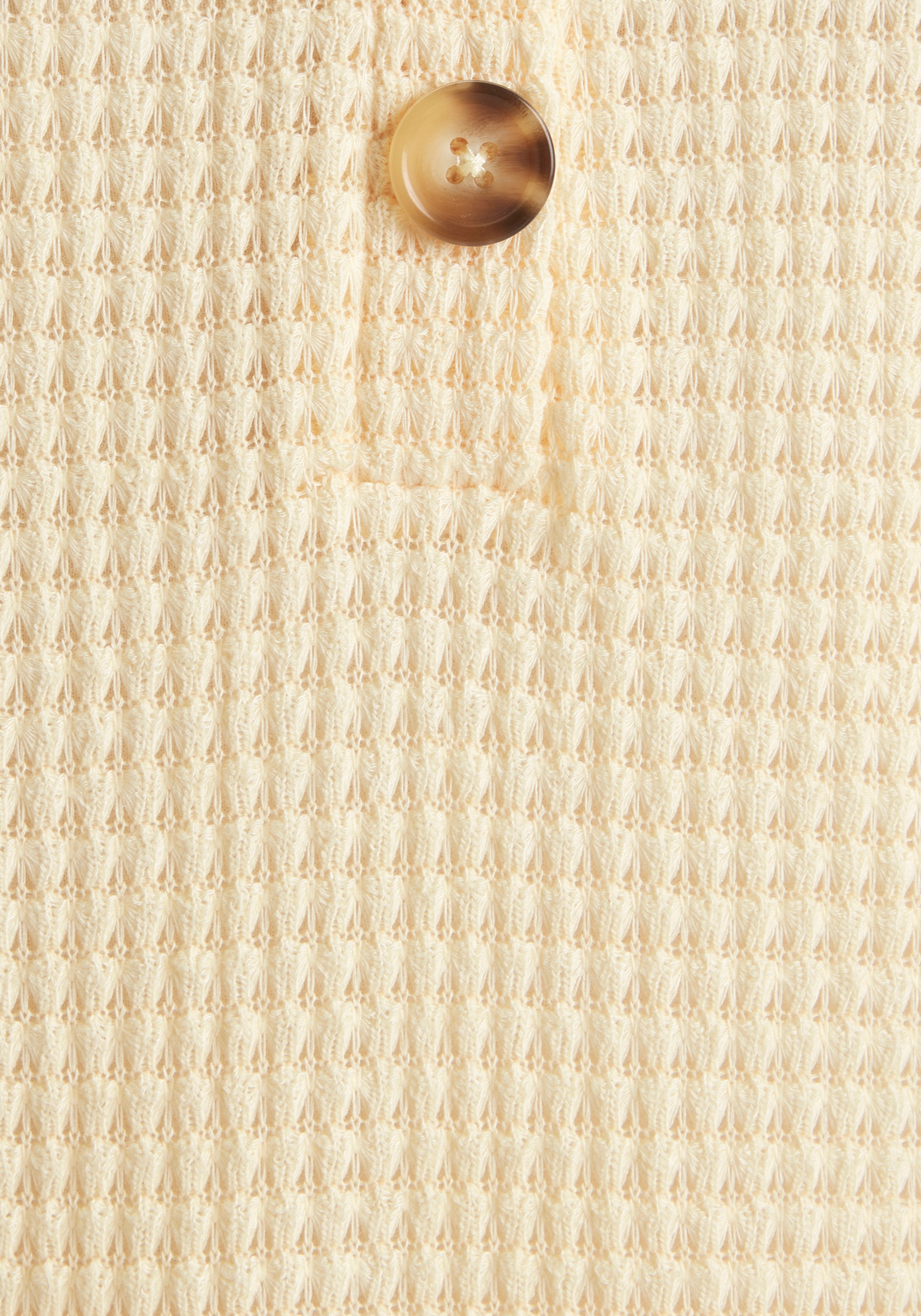 LASCANA Kapuzenshirt »aus sommerlichem Waffelstrick« Sommerhoody mit Knopfleiste