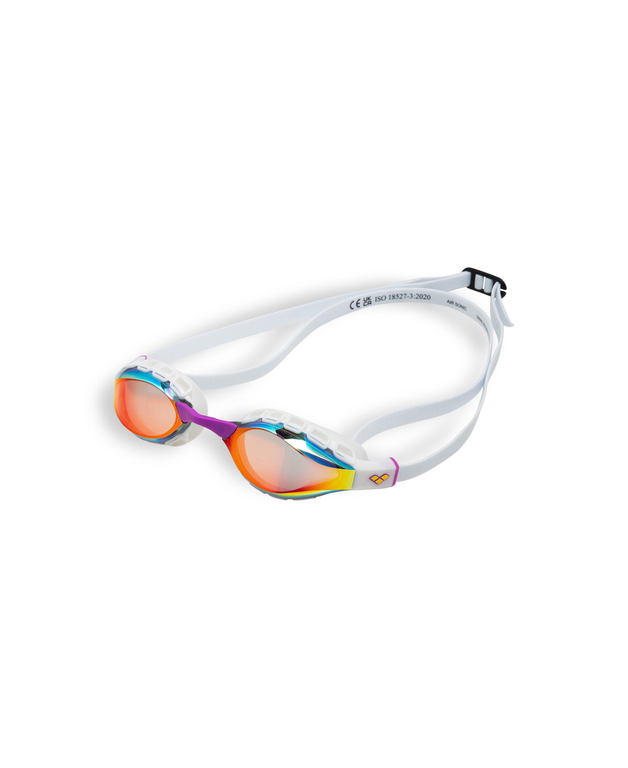 Arena Schwimmbrille "AIR SONIC MIRROR" mit verspiegelten Gläsern, breite Gläser für seitliche Sicht