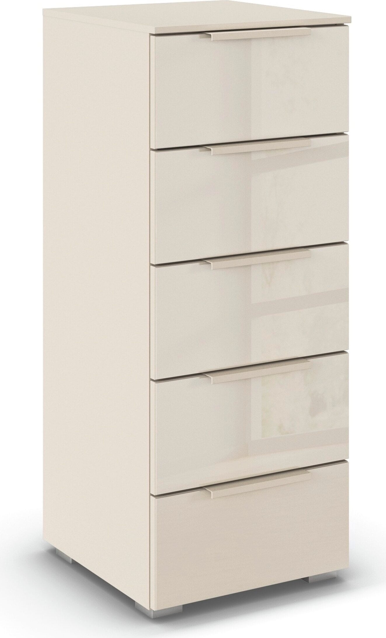 rauch Schubkastenkommode "Highboard Sideboard Kommode MONTCLAR Frontauswahl Dekor/Hochglanz/Glas" in 2 Breiten: 40 oder 80 cm / Höhe 100 cm, inkl. Soft-Close-Funktion, mit 5 geräumigen Schubladen, viele Griffvarianten MADE IN GERMANY