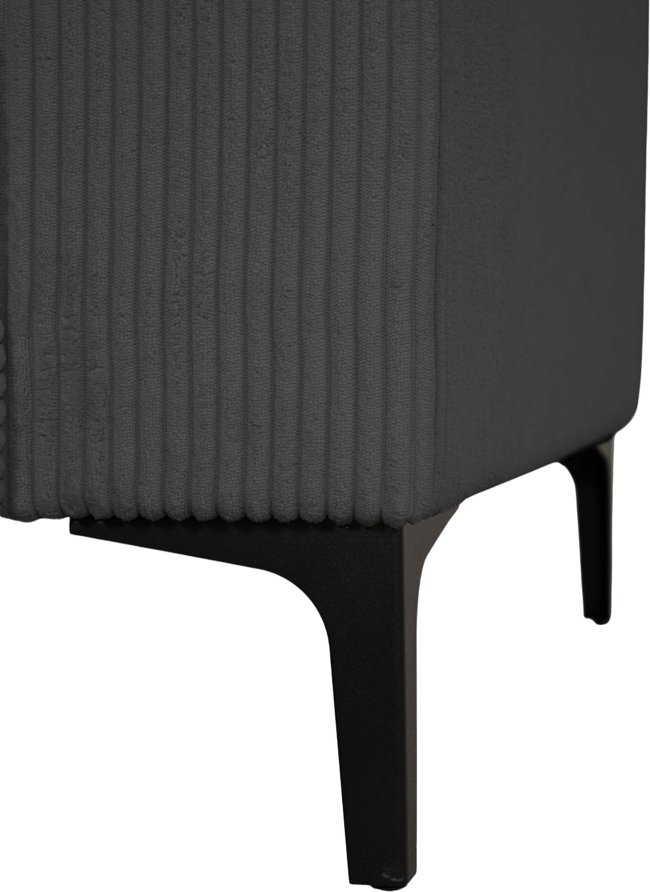 Home affaire Ecksofa »Tournon L-Form, Breite 232 cm, Breitcord« Designsofa im nordischen Stil, Wellenunterfederung, Metallfüße