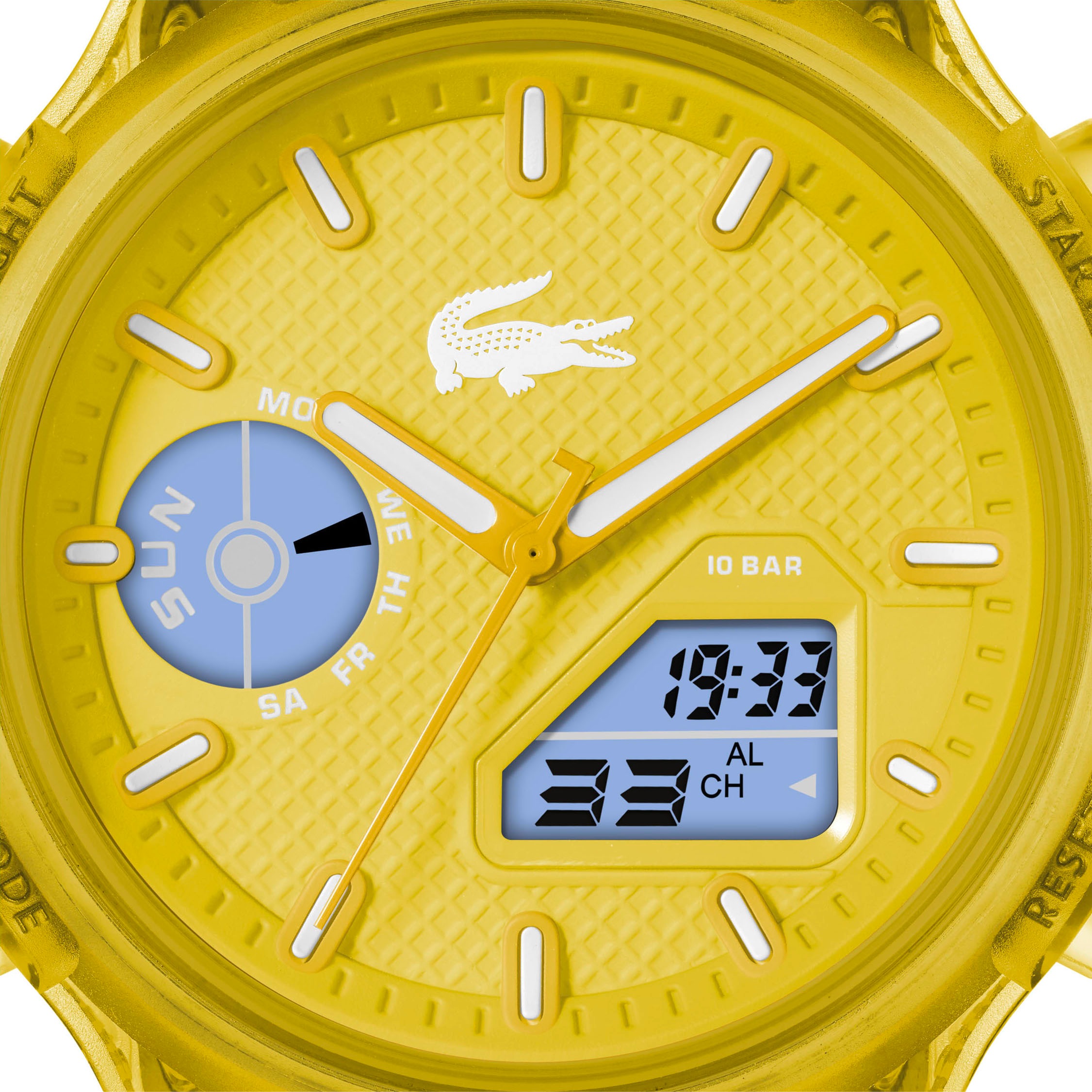 Lacoste Quarzuhr »LC33«, Armbanduhr, Herrenuhr, Silikonarmband, analog, digital, Wochentag
