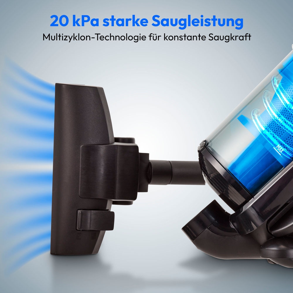 Medion® Bodenstaubsauger »P4000 (MD 11906), 8.000 Pa Saugleistung, 4,3L, Multizyklon-Technologie«, 900 W, beutellos, 11 Meter Kabellänge, HEPA 13 Filter, 75 dB, integriertes Zubehör