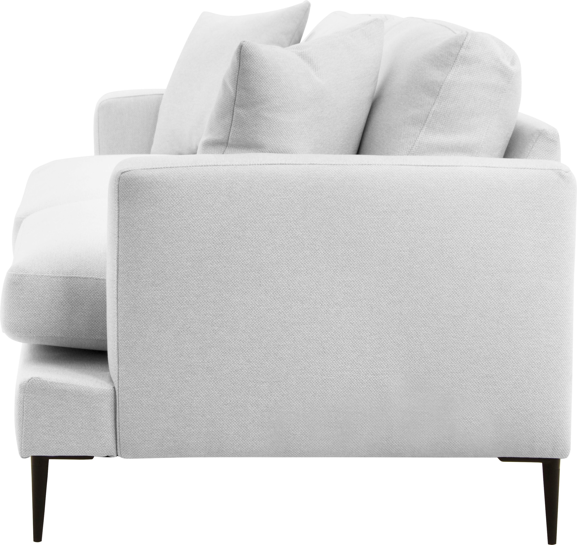 Leonique 3-Sitzer »Cozy elegantes Designsofa, Maße B/T/H: 211/97/80 cm«, mit losen Kissen und Metallbeinen
