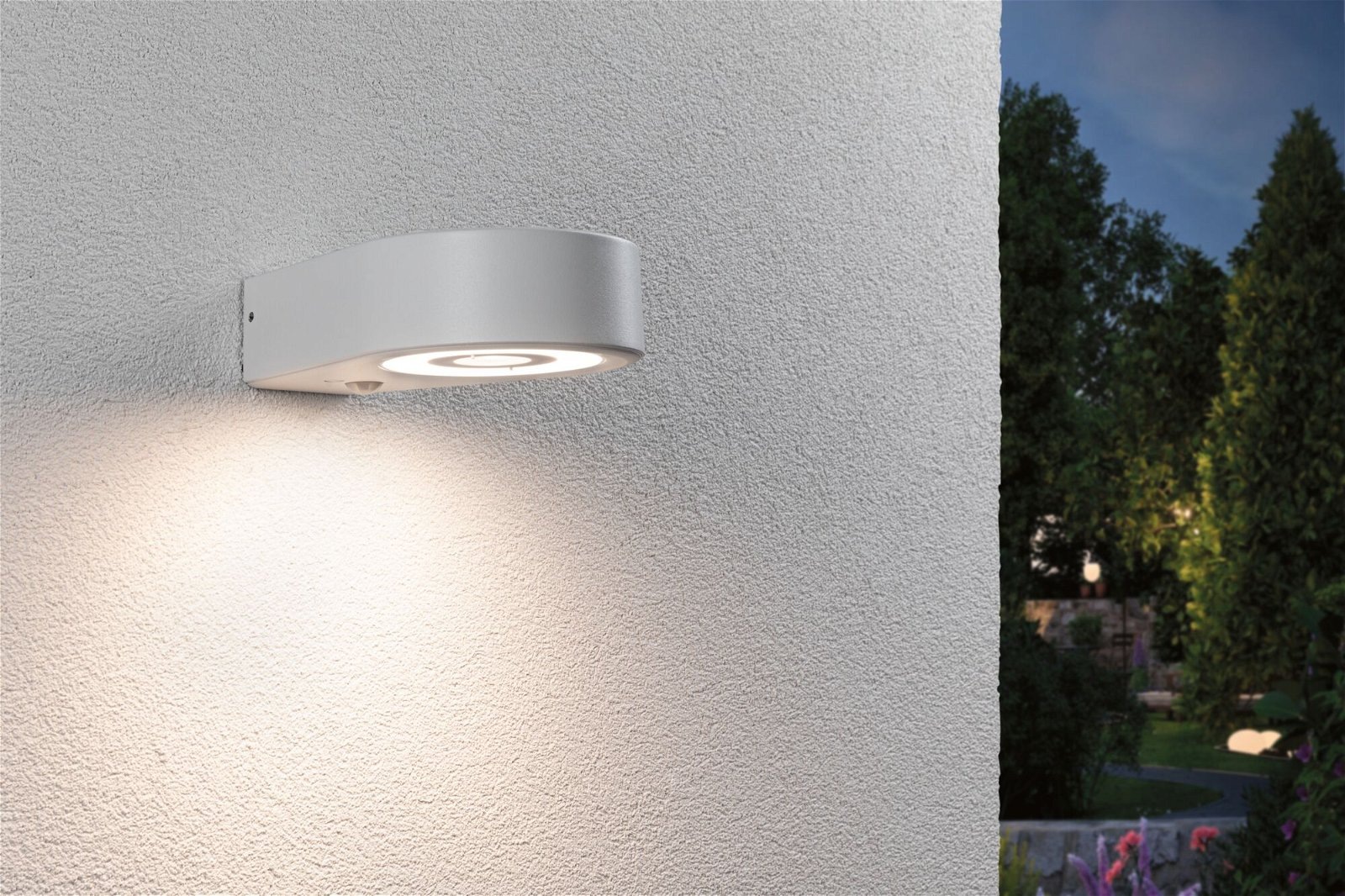 Thumbnail - Paulmann LED Außen-Wandleuchte "Silma IP44 65x186mm 3000K 5,5 / 1x0,7W 600lm 230V Aluminium" 1 Stk. Warmweiß Bewegungsme...