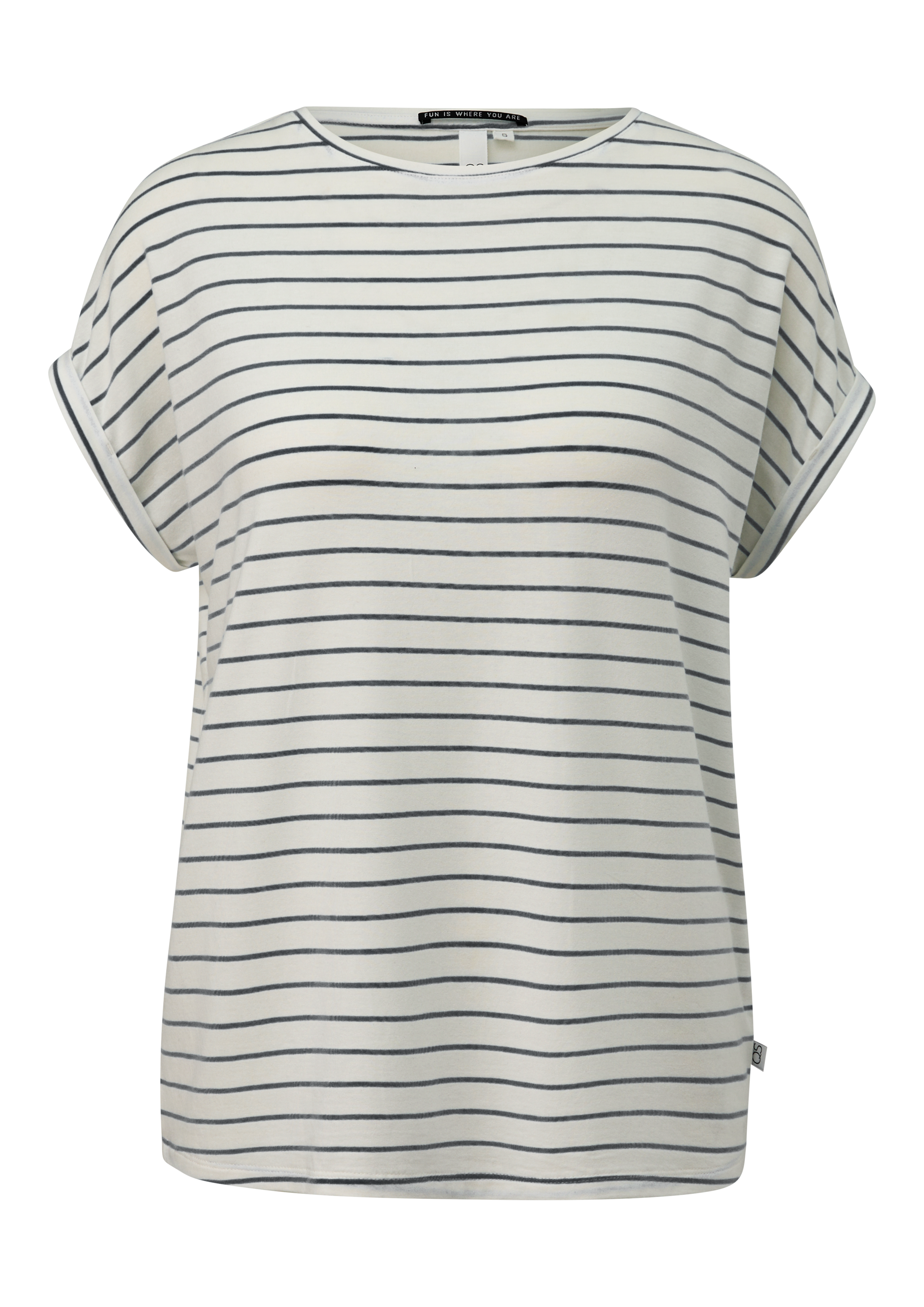 QS Kurzarmshirt, mit Ärmelaufschlag