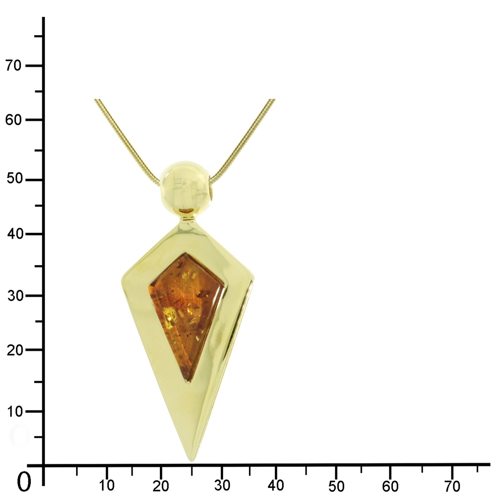 Kette mit Anhänger OSTSEE-SCHMUCK "Ostsee-Schmuck Kette mit Anhänger Erka Kette mit Anhänger Erka" Gr. 70, gold, Halsketten, Damen, 70cm, Silber 925 (Sterlingsilber), L: 45 2