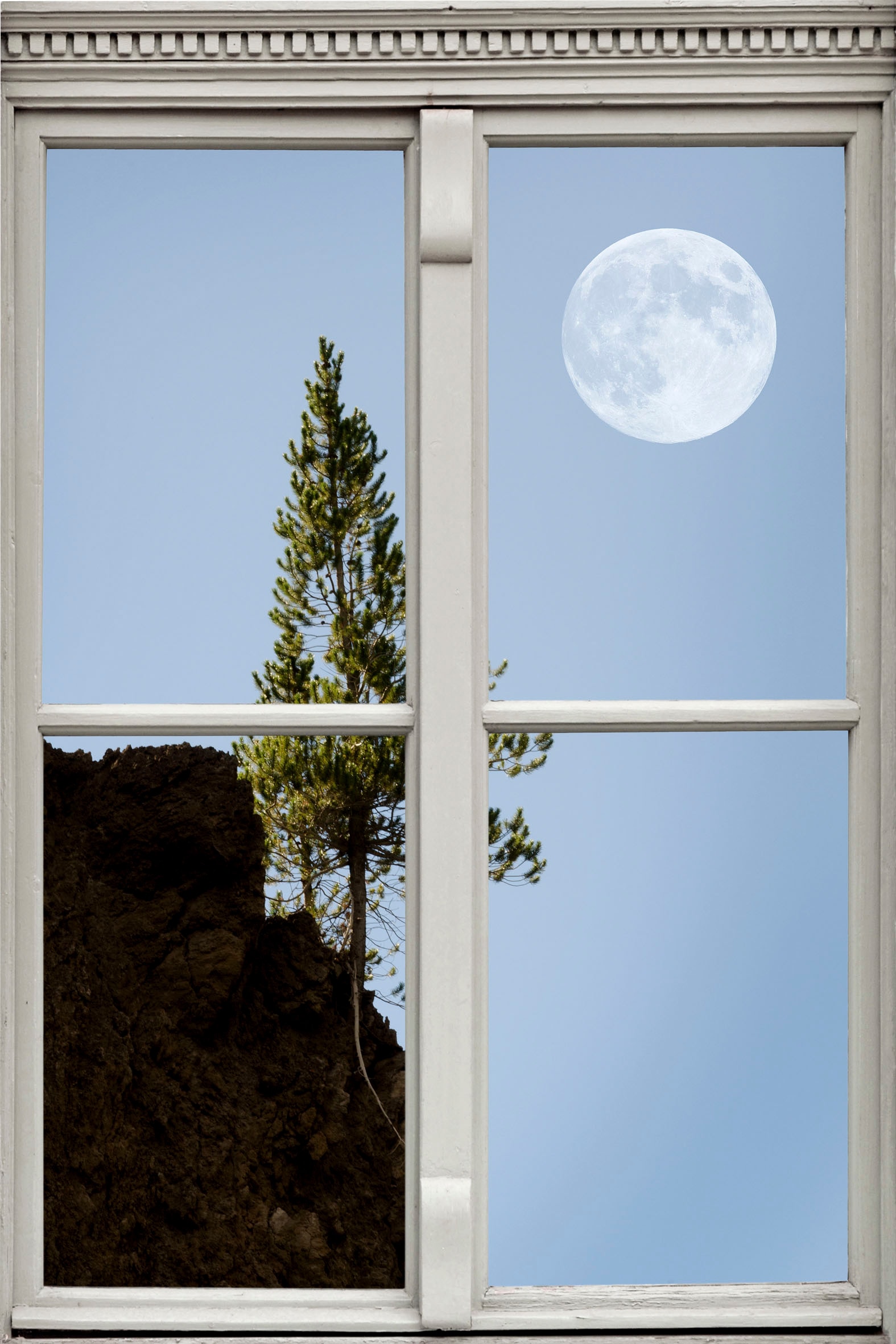 queence Wandsticker "Vollmond", Wandsticker, Wandbild, selbstklebend, 3D, Fenster