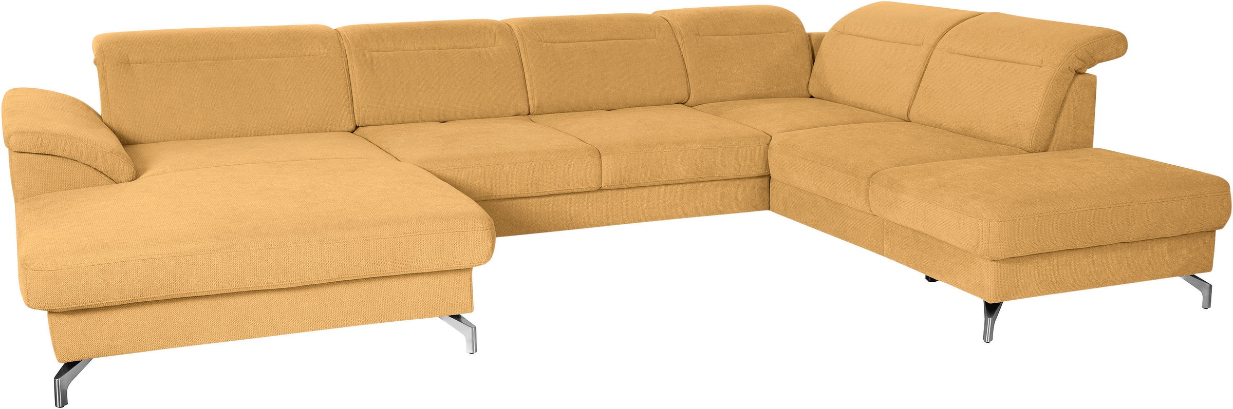 sit&more Wohnlandschaft »Percy U-Form«, 12 cm Fußhöhe, Sitztiefenverstellung, wahlweise in 2 Fußfarben