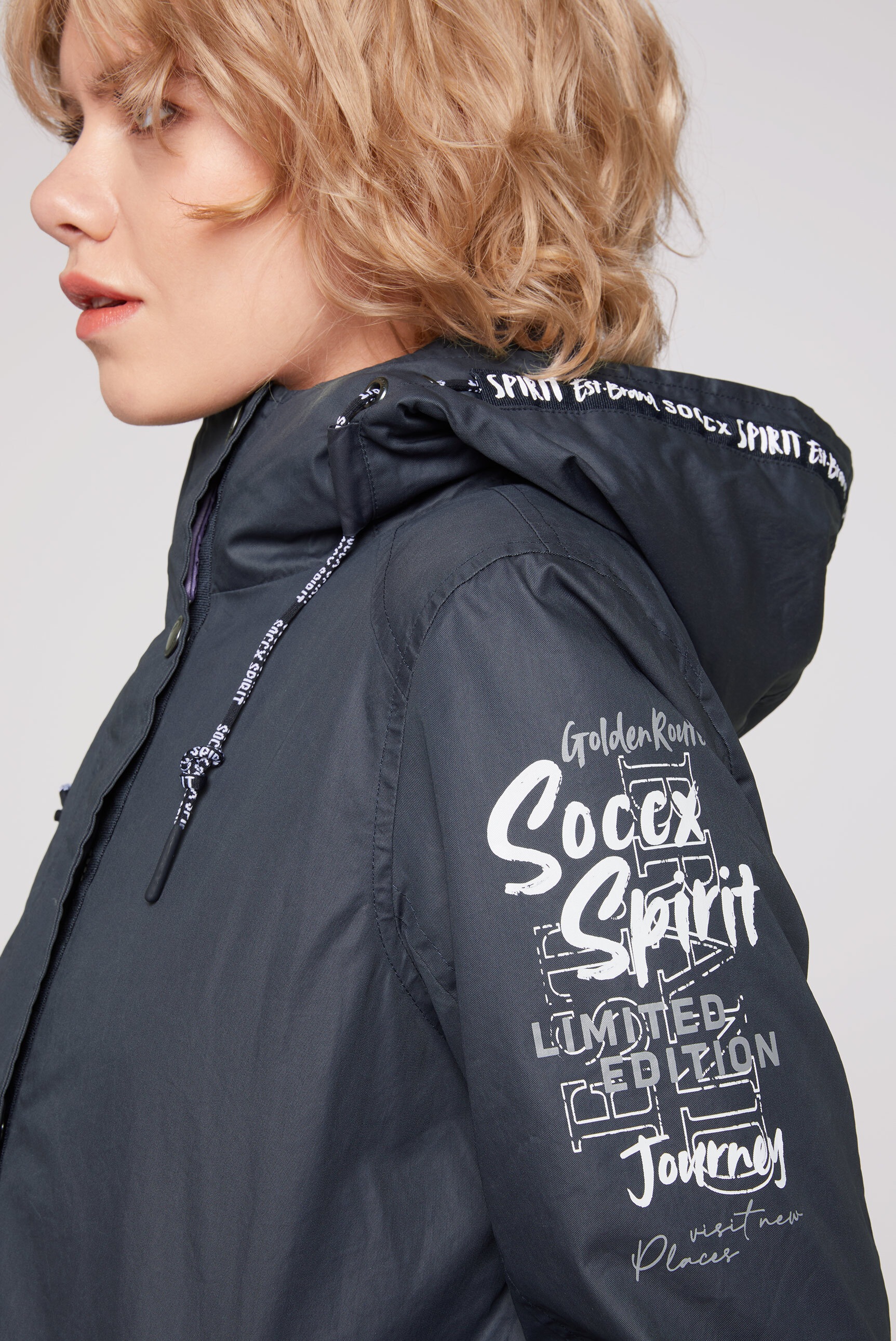 SOCCX Parka, mit Kapuze, mit Windfangleiste